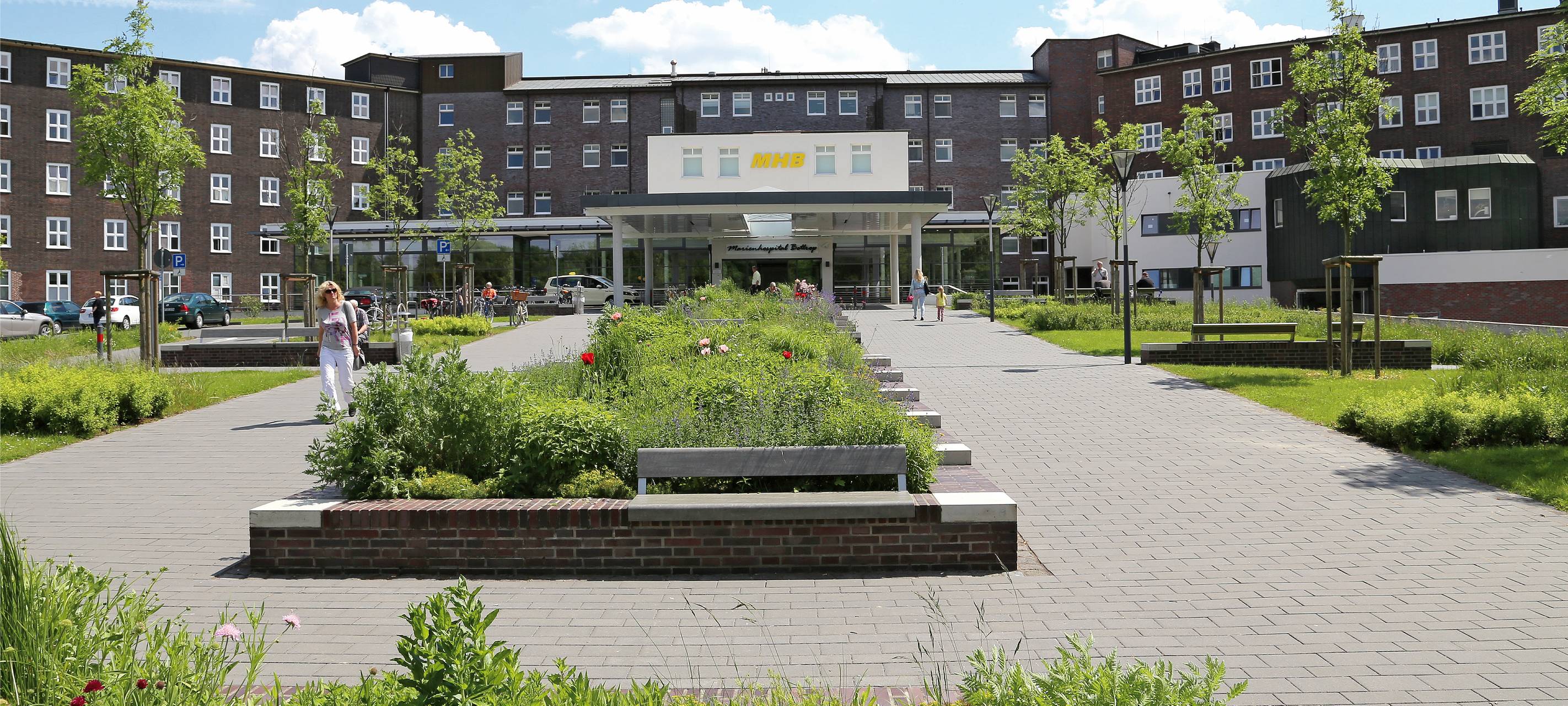 Der Haupteingang des Marienhospitals Bottrop