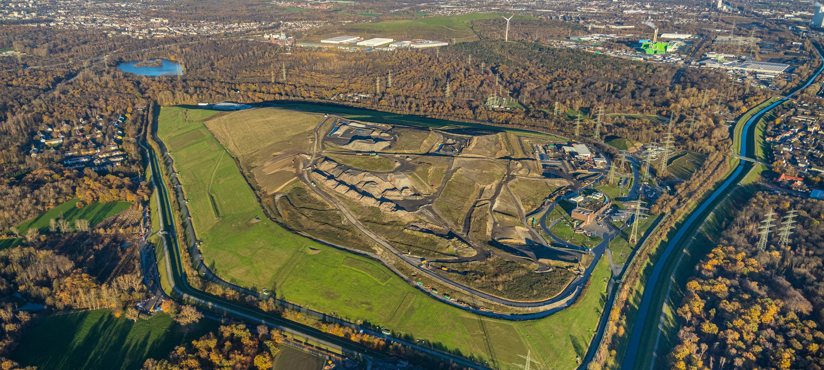 Luftbild von der Mülldeponie in Gelsenkirchen