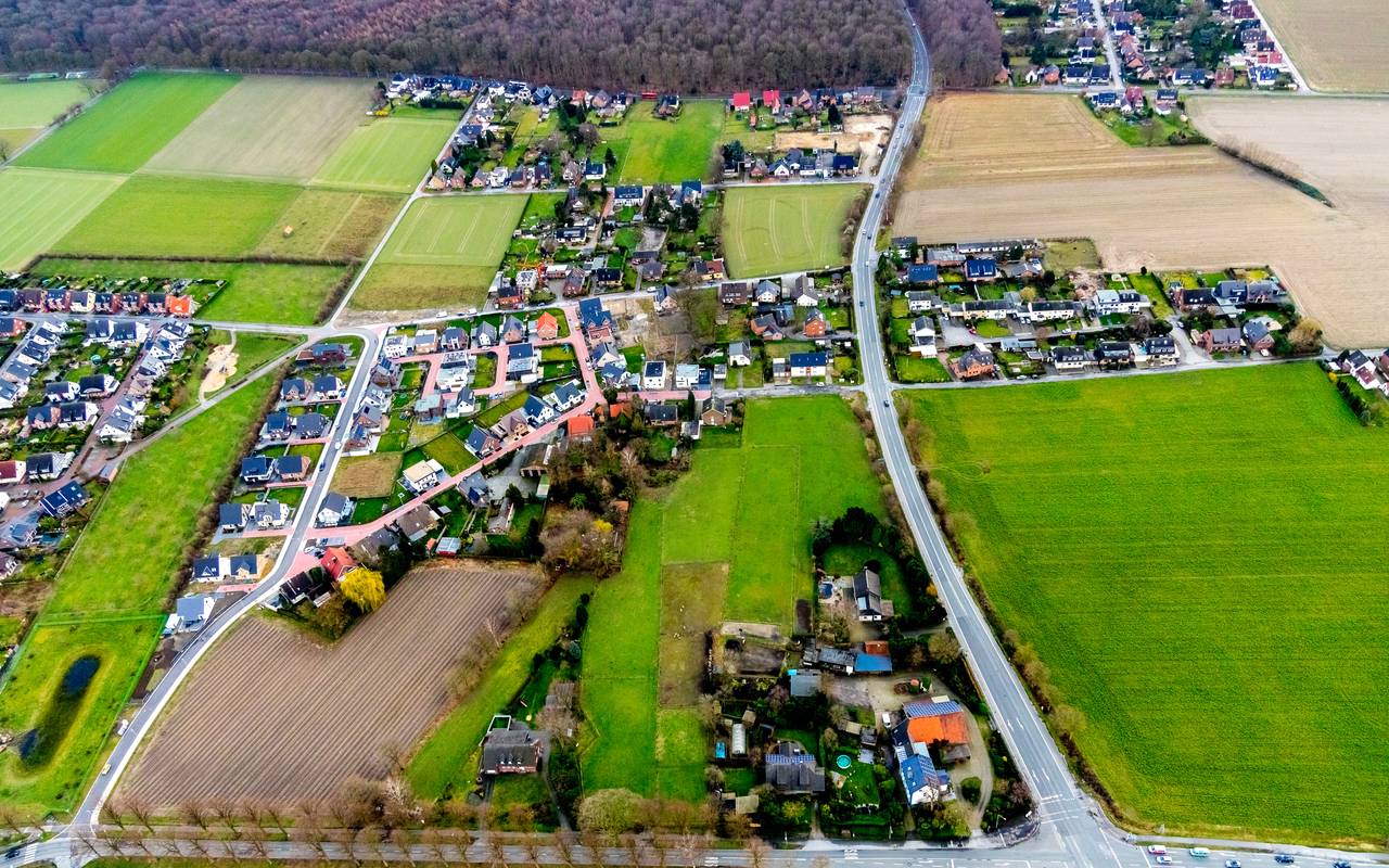 Luftbild vom Neubaugebiet Kuhberg in Bottrop-Feldhausen