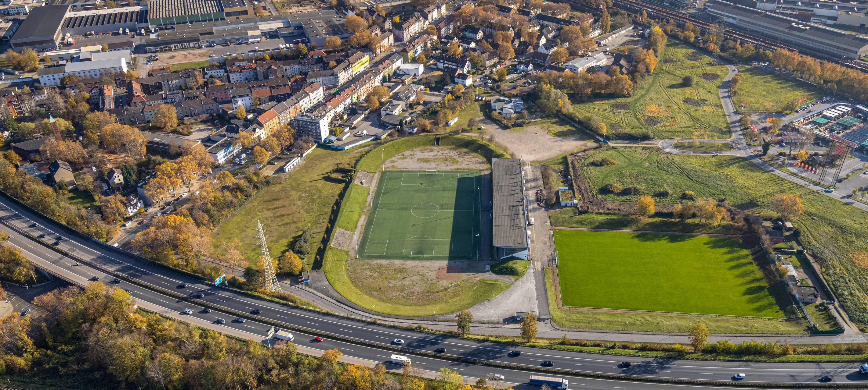 Der Gelsenkirchener Stadtteil Schalke-Nord aus der Luft