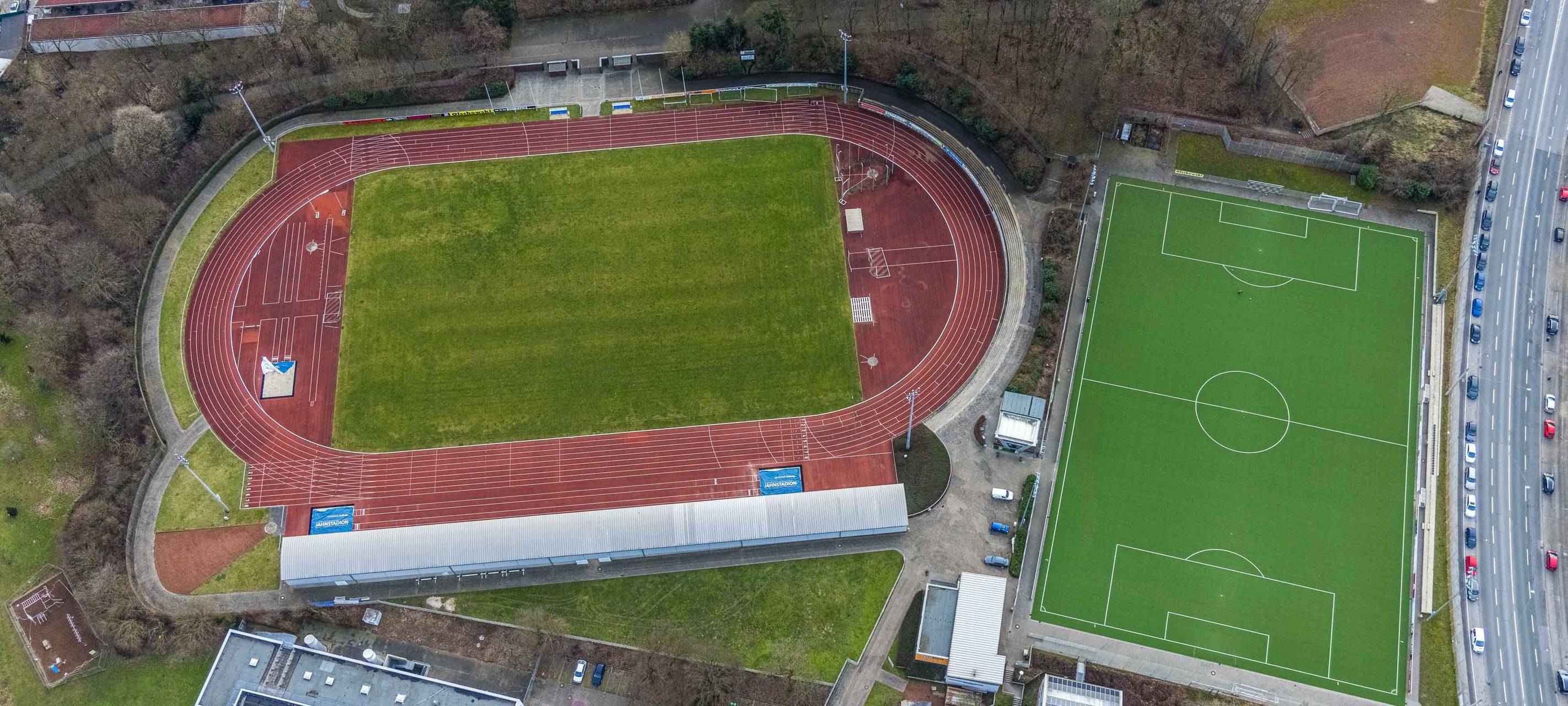 Das Jahnstadion in Bottrop aus der Luft