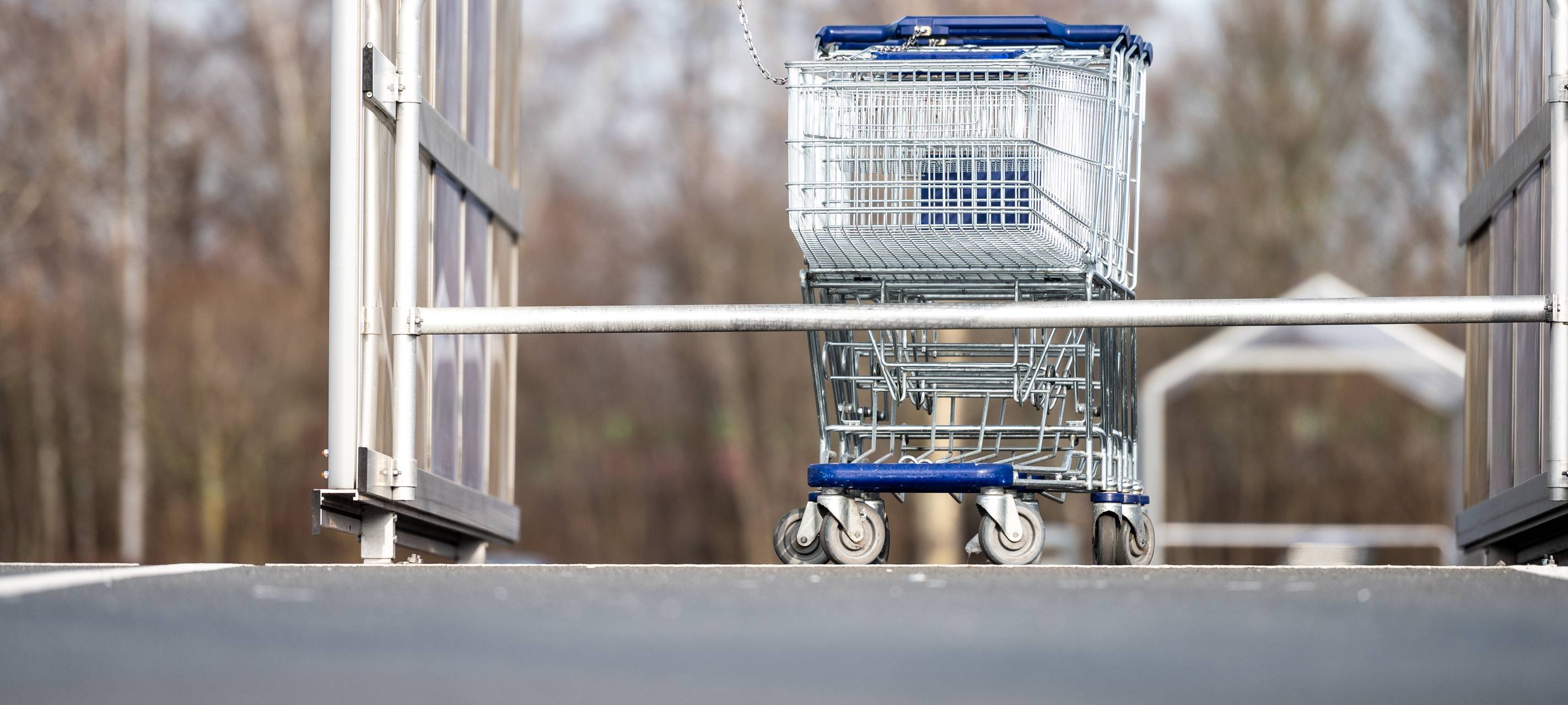 Einkaufswagen vor einem Supermarkt