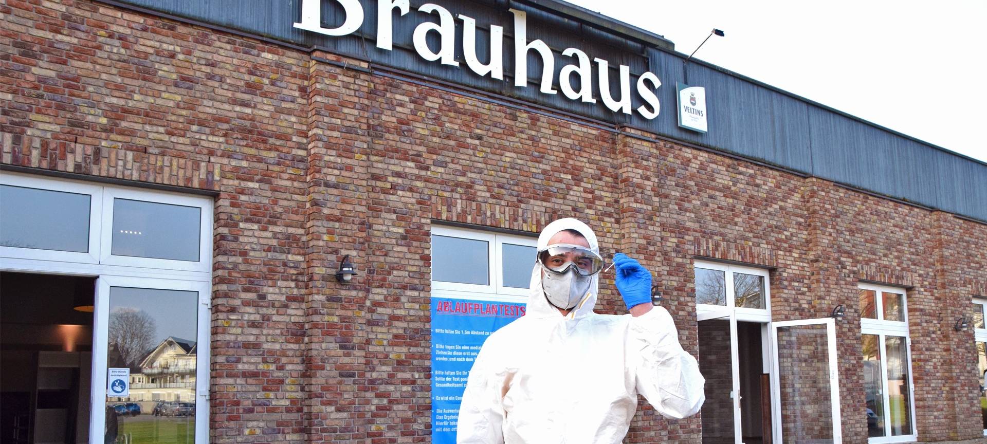 Das Corona-Testzentrum im Kirchhellener Brauhaus