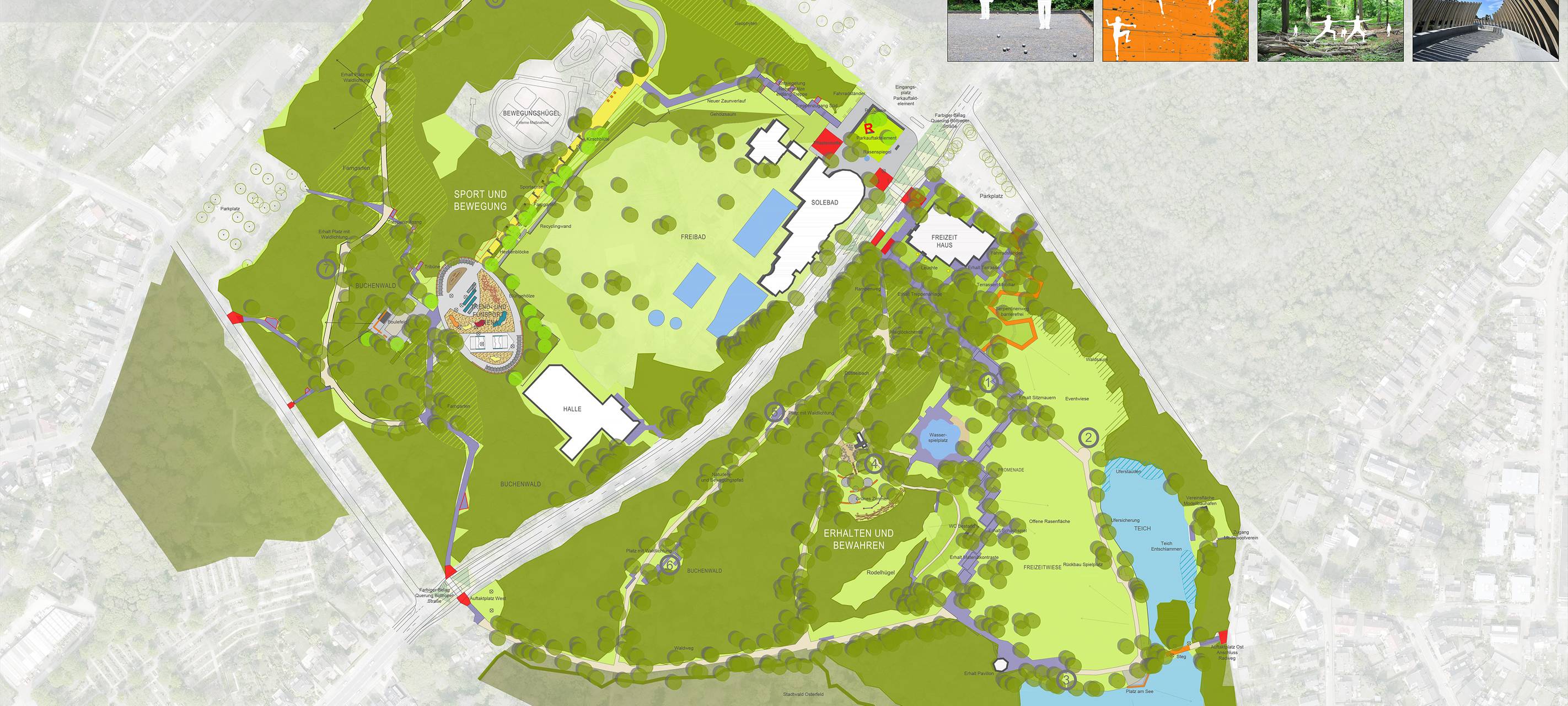 Entwurf für den Umbau des Revierparks Vonderort