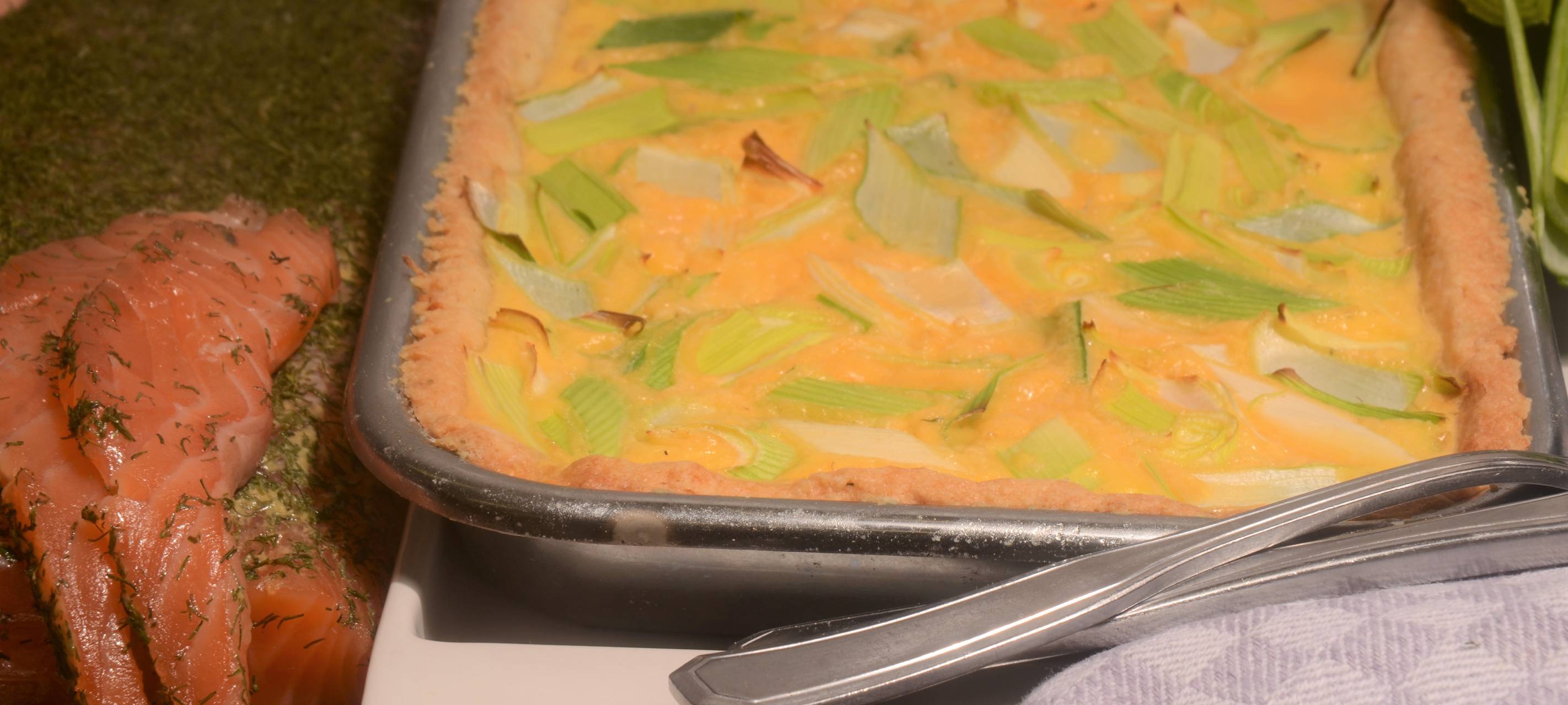 Lauch-Käse-Quiche mit Graved Lachs