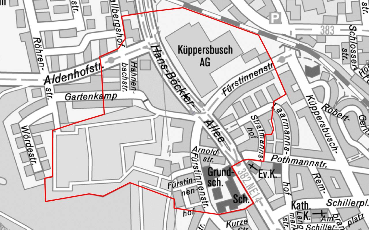 Karte der Bombenentschärfung in Gelsenkirchen-Feldmark