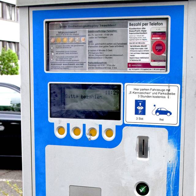Ein Parkscheinautomat in Bottrop