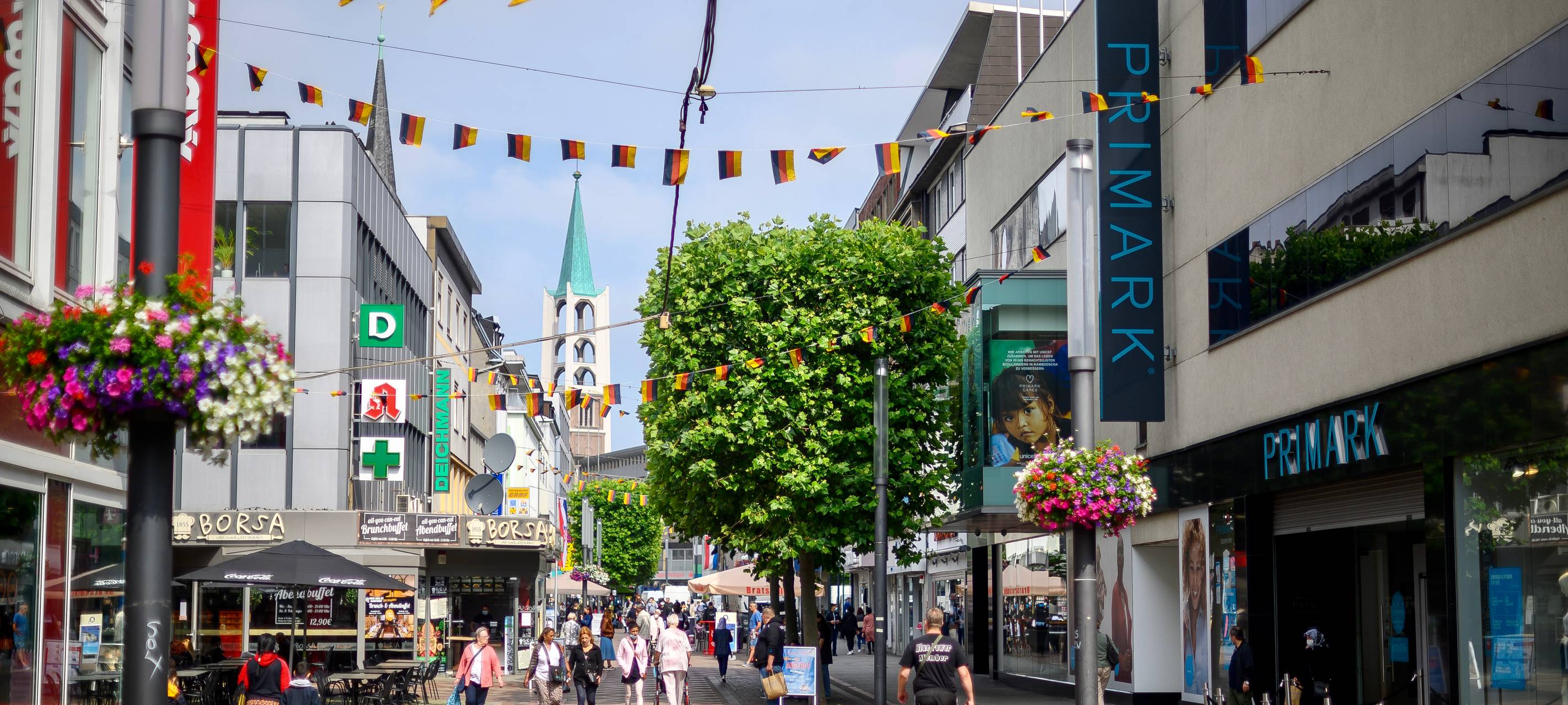 Die Bahnhofstraße in der Gelsenkirchener Innenstadt