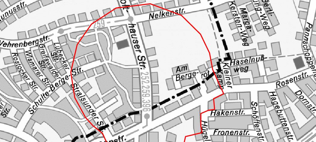Karte der Bombenentschärfung in Gladbeck an der Holthauser Straße