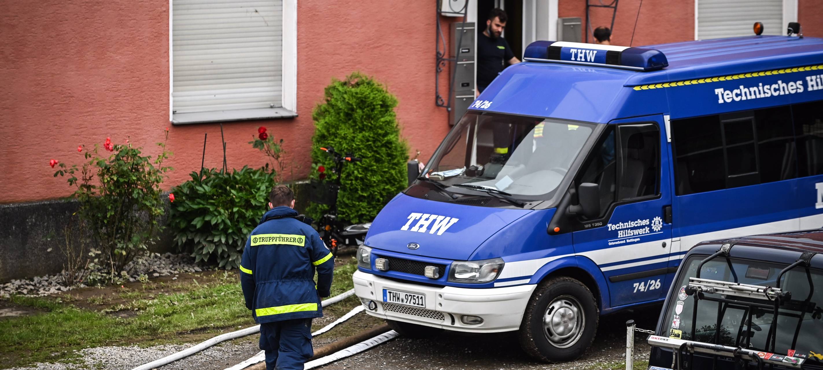 THW-Fahrzeug im Einsatz