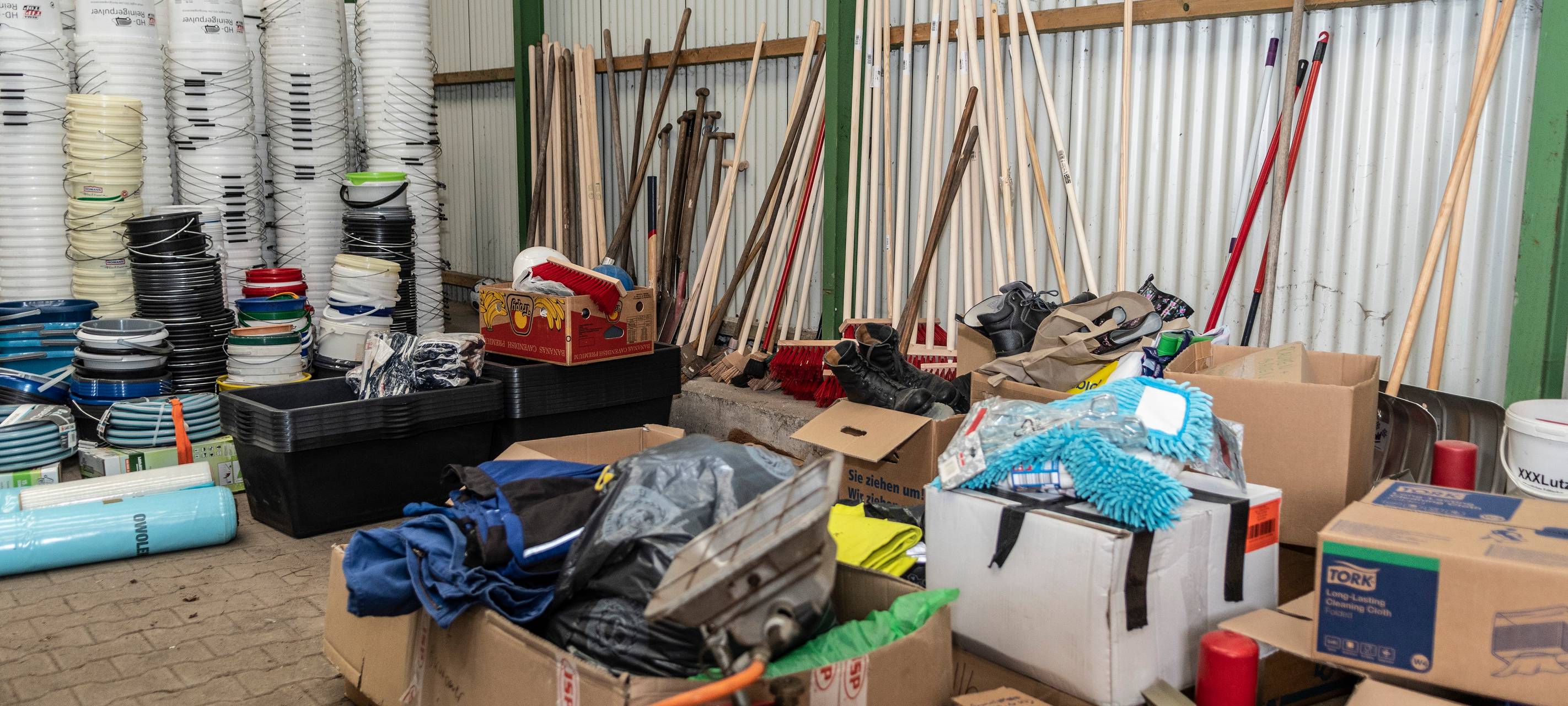 Lager der Gladbecker Fluthilfe