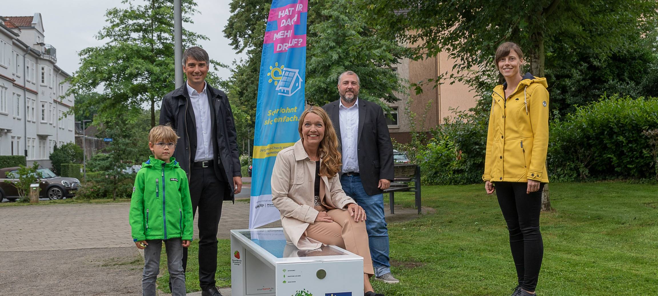 Die Solarbank am Gladbecker Jovyplatz