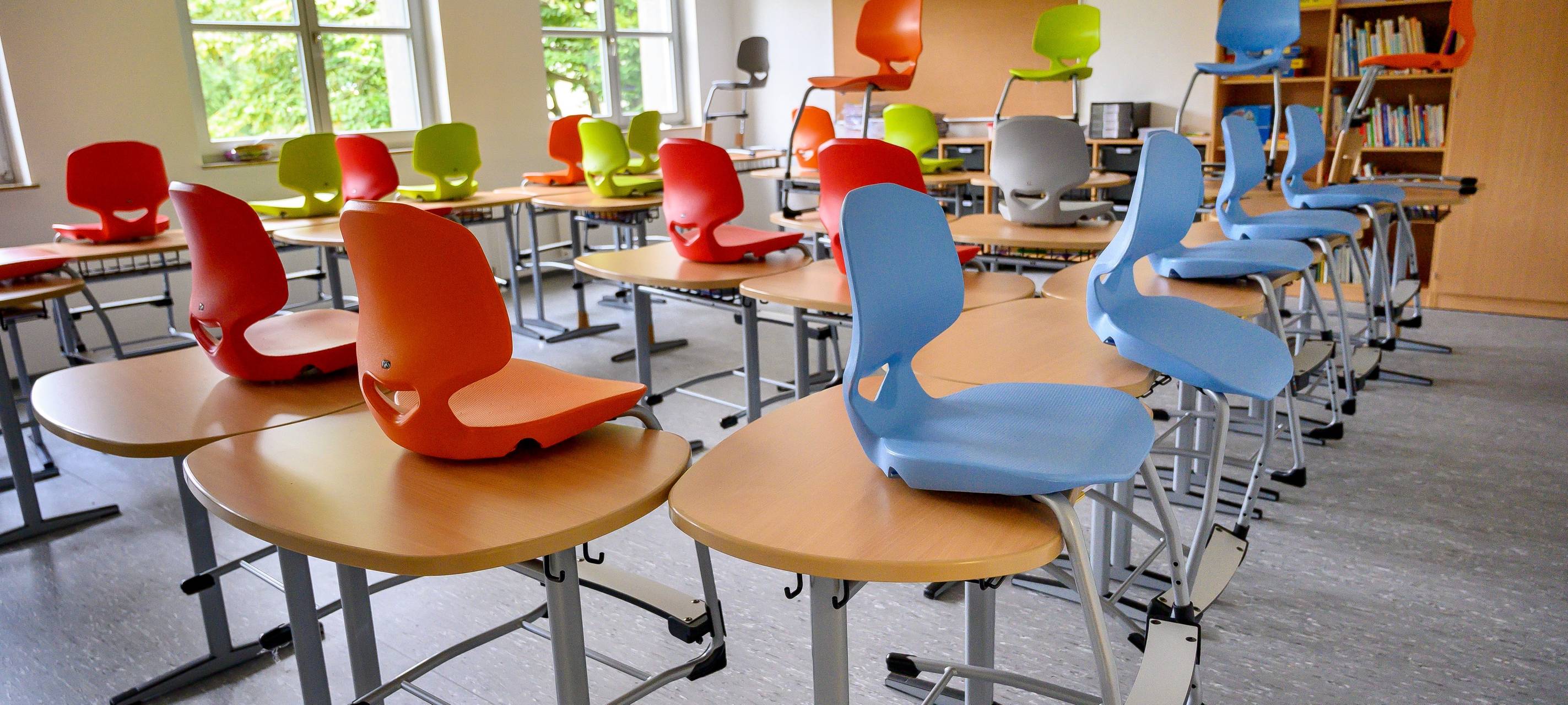 Klassenraum in der neuen Grundschule Caubstraße in Gelsenkirchen