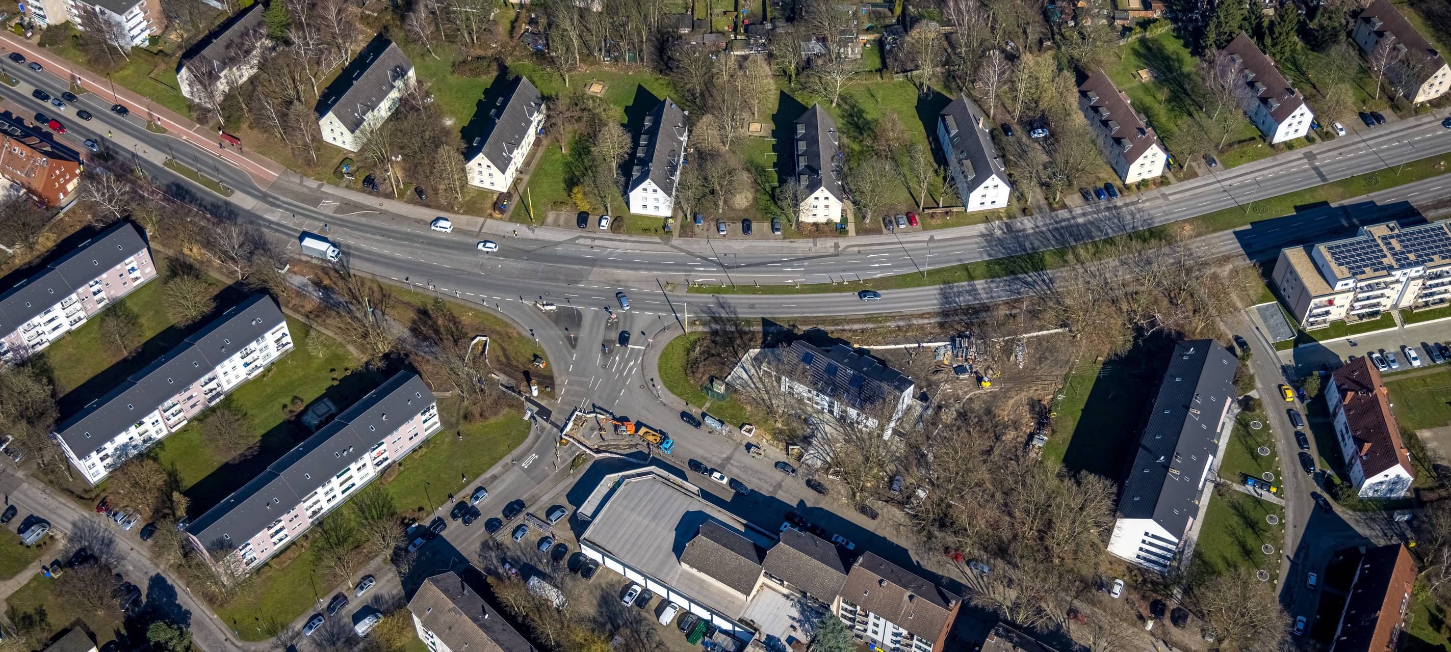 Die Wiesmannstraße in Gladbeck aus der Luft