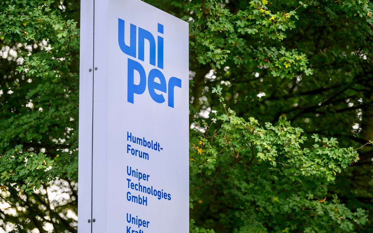 Hinweisschild zum Uniper-Standort in Gelsenkirchen-Hassel