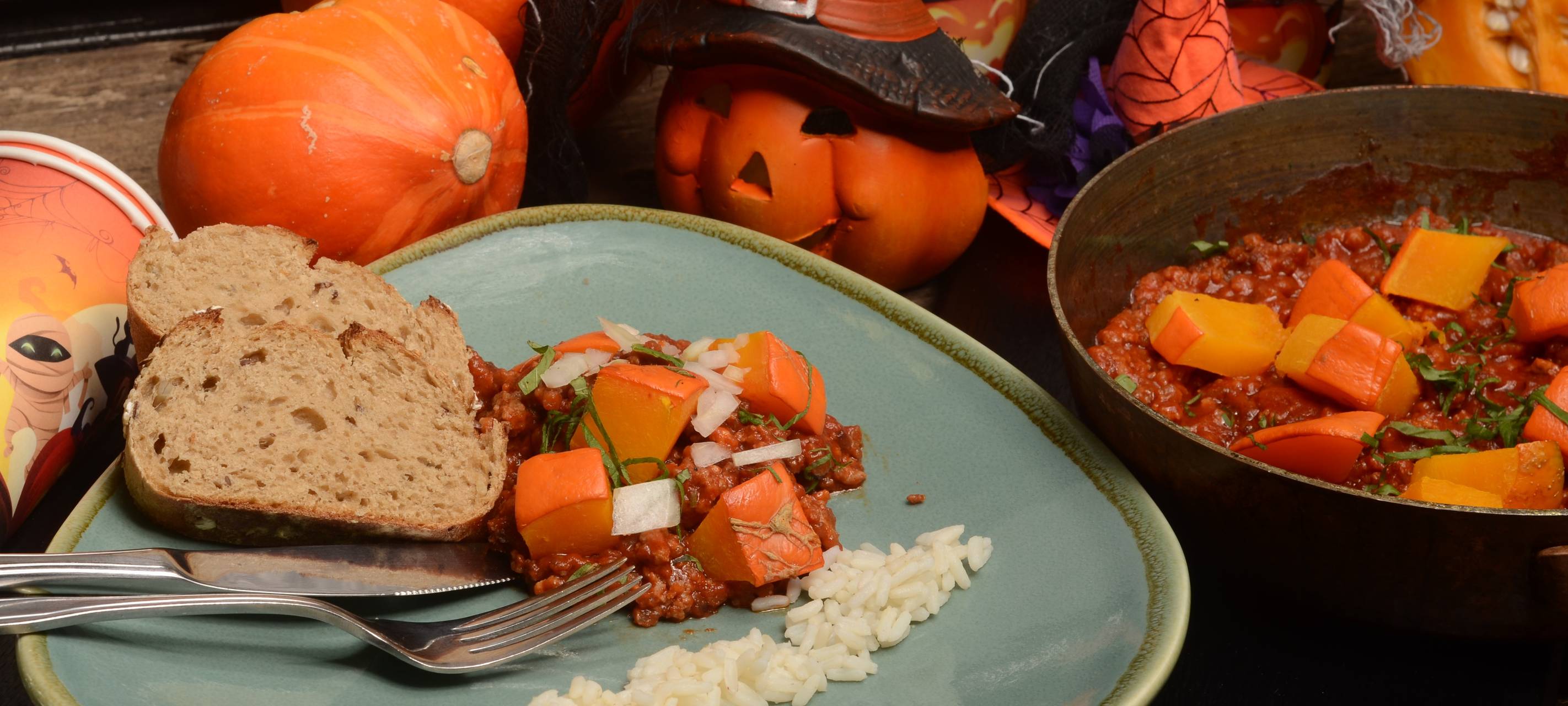 Hokkaidokürbis-Hackfleisch-Eintopf mit Ingwer