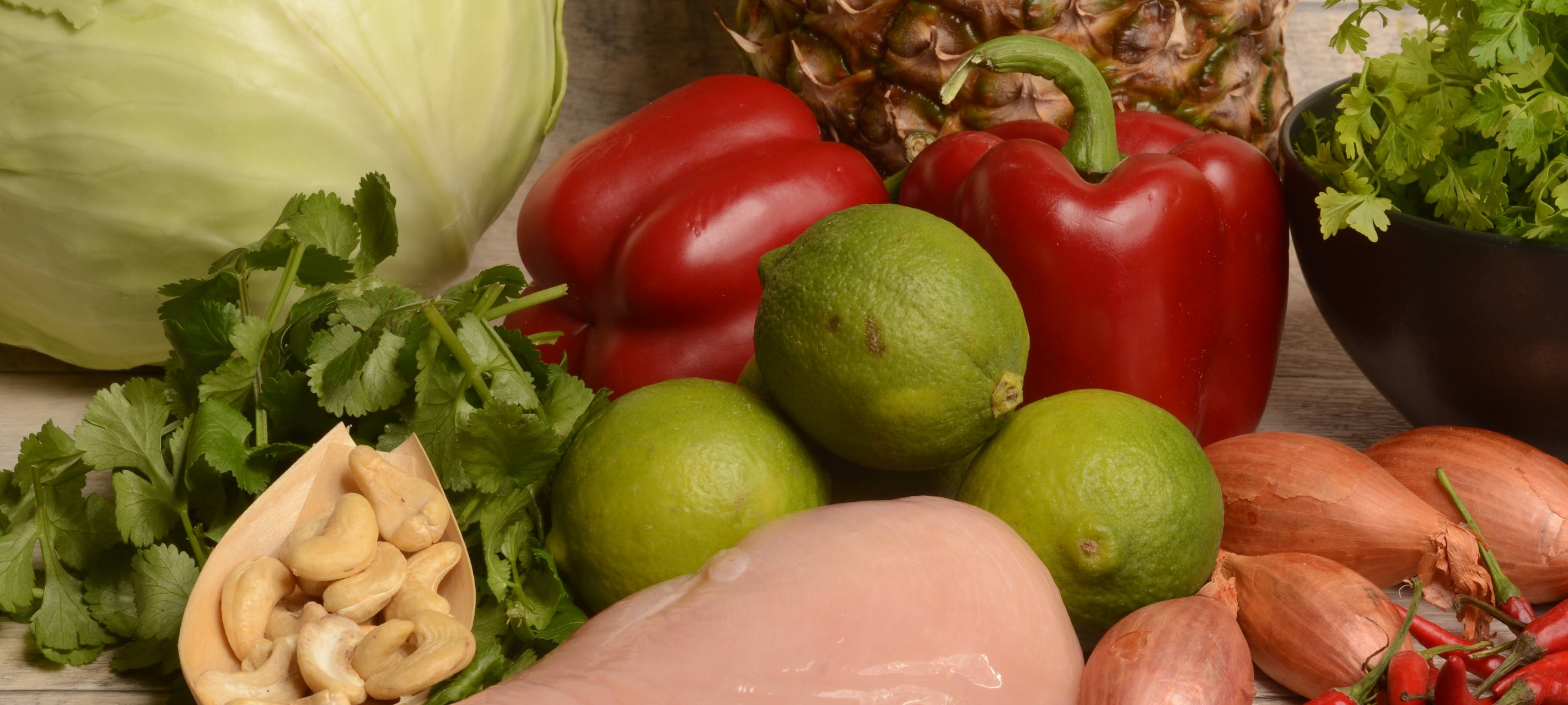 Weißkohl süß-sauer mit Cashews und Hähnchen