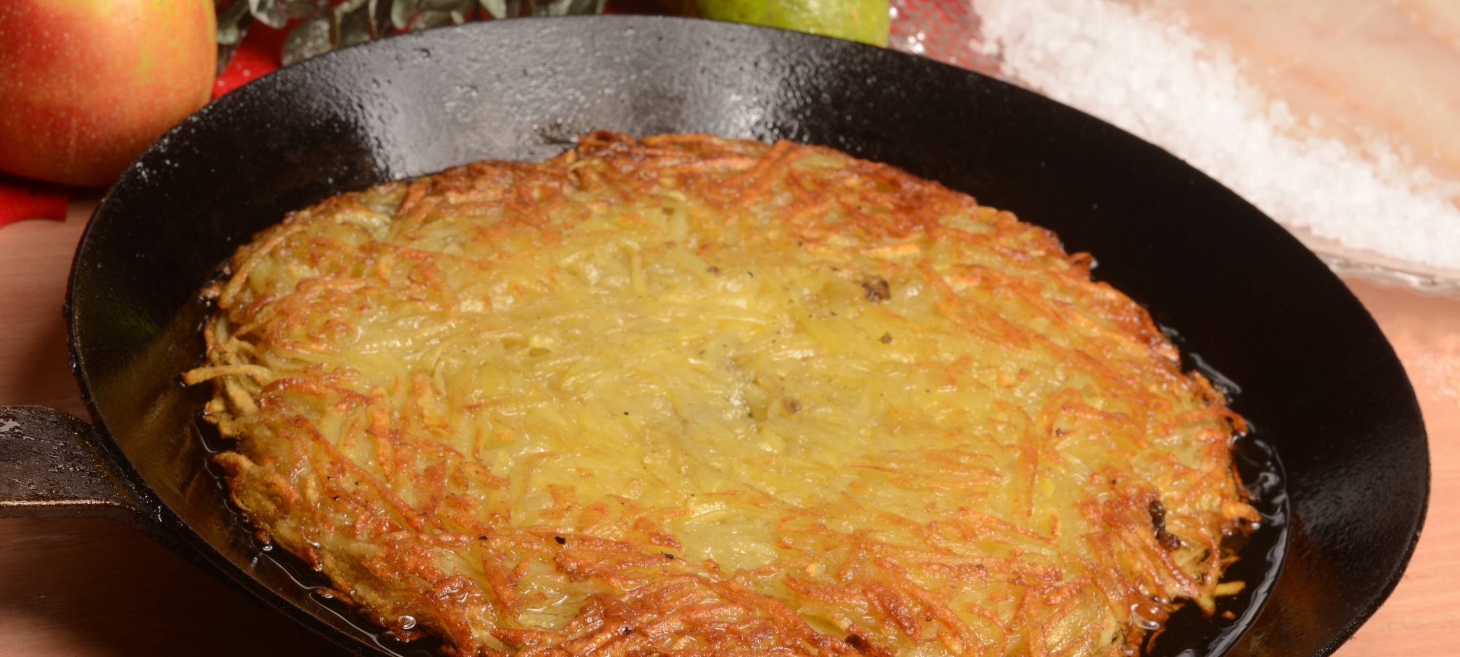 Kartoffelrösti mit Seelachs und Birnen Chutney