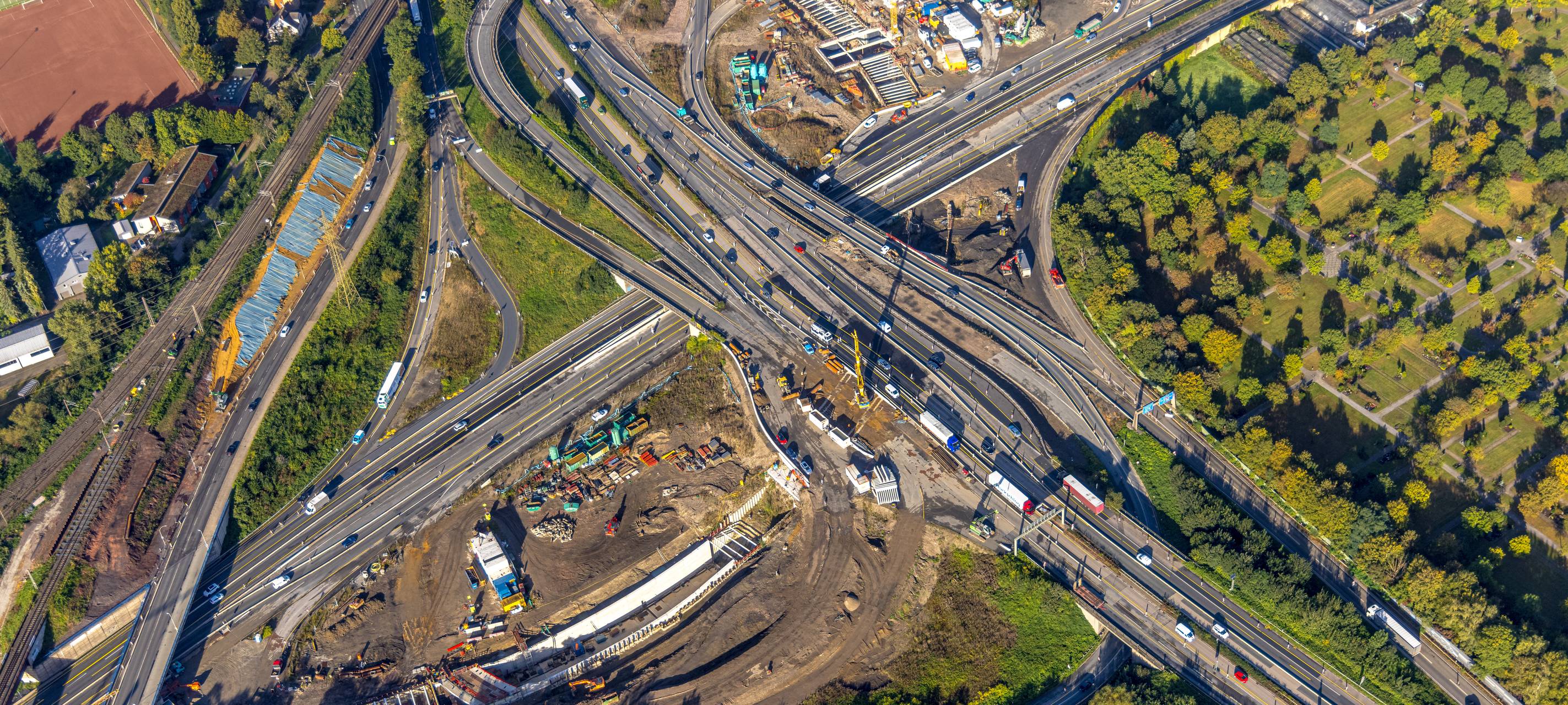 Luftbild vom Autobahnkreuz Herne