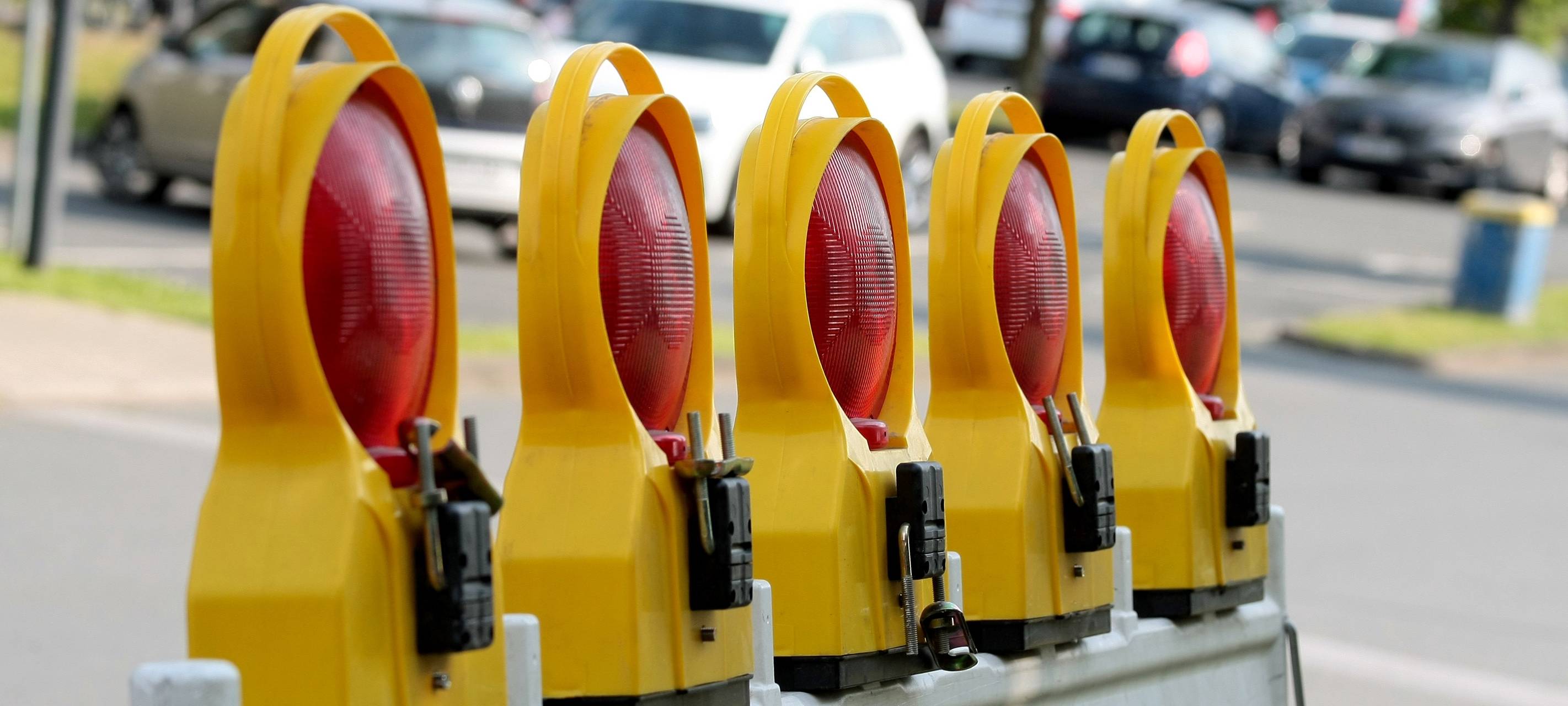 Absperrung auf Parkplatz