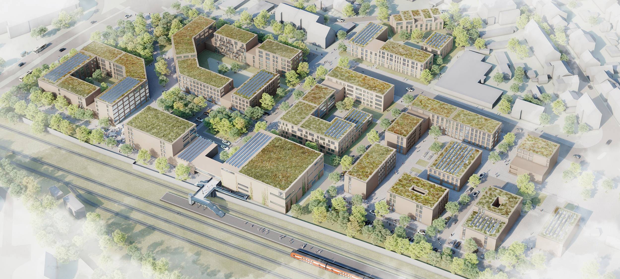 Visualisierung des Bauprojekts "Bahnhof Gladbeck West"