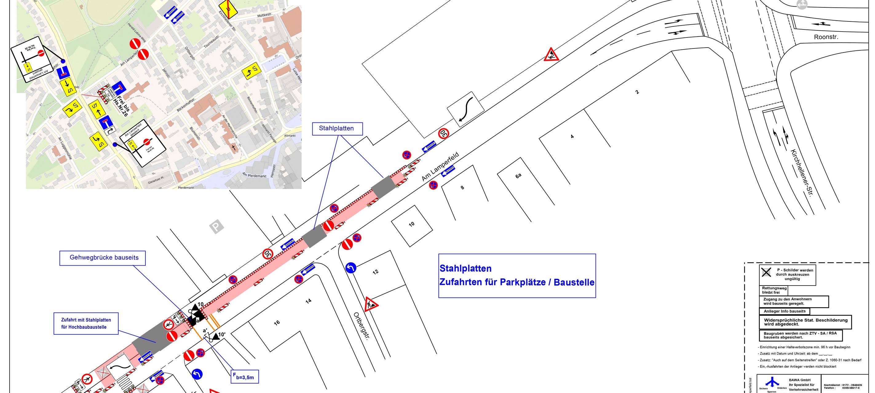 Karte der Sperrungen am Lamperfeld