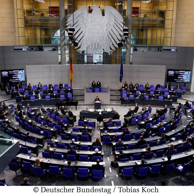 Im Plenarsaal des Deutschen Bundestags