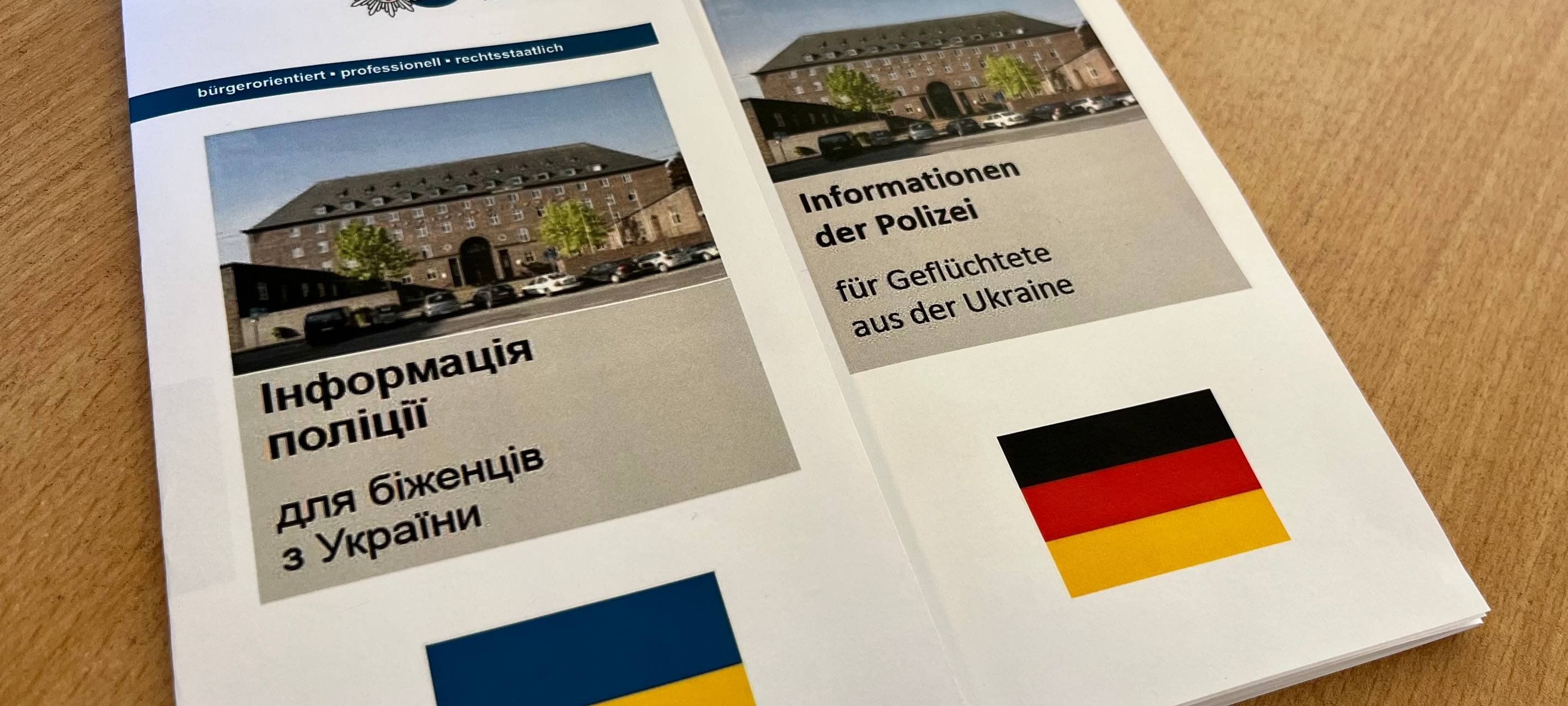 Der Polizei-Flyer für ukrainische Flüchtlinge