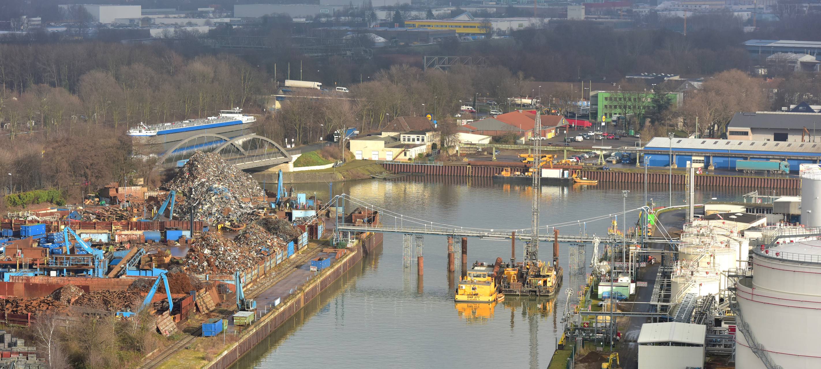 Brücke im Gelsenkirchener Hafen wird ausgetauscht