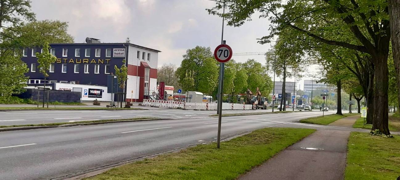 Die gesperrte Willy-Brandt-Allee