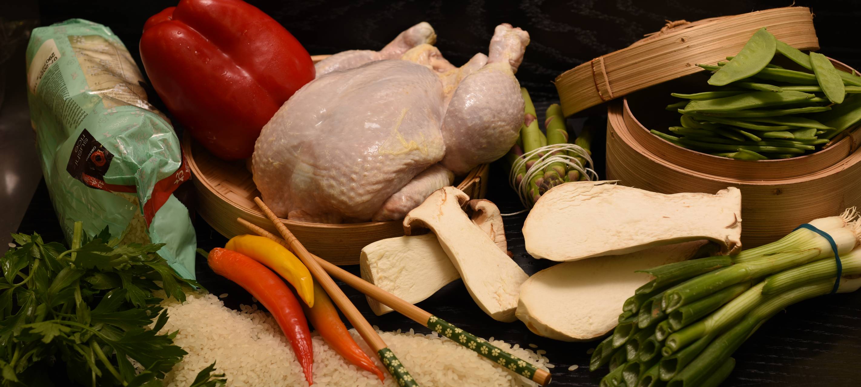 Wokpfanne mit Hähnchen und Basmati Reis