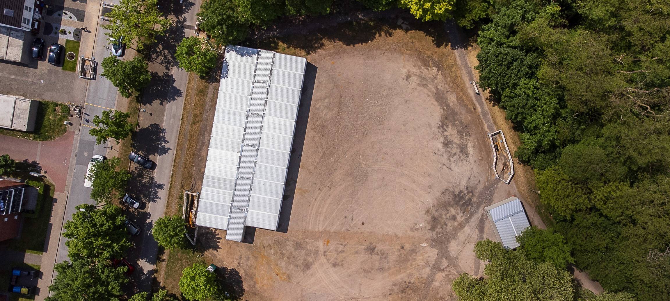 Das Containerdorf auf dem Gladbecker Festplatz