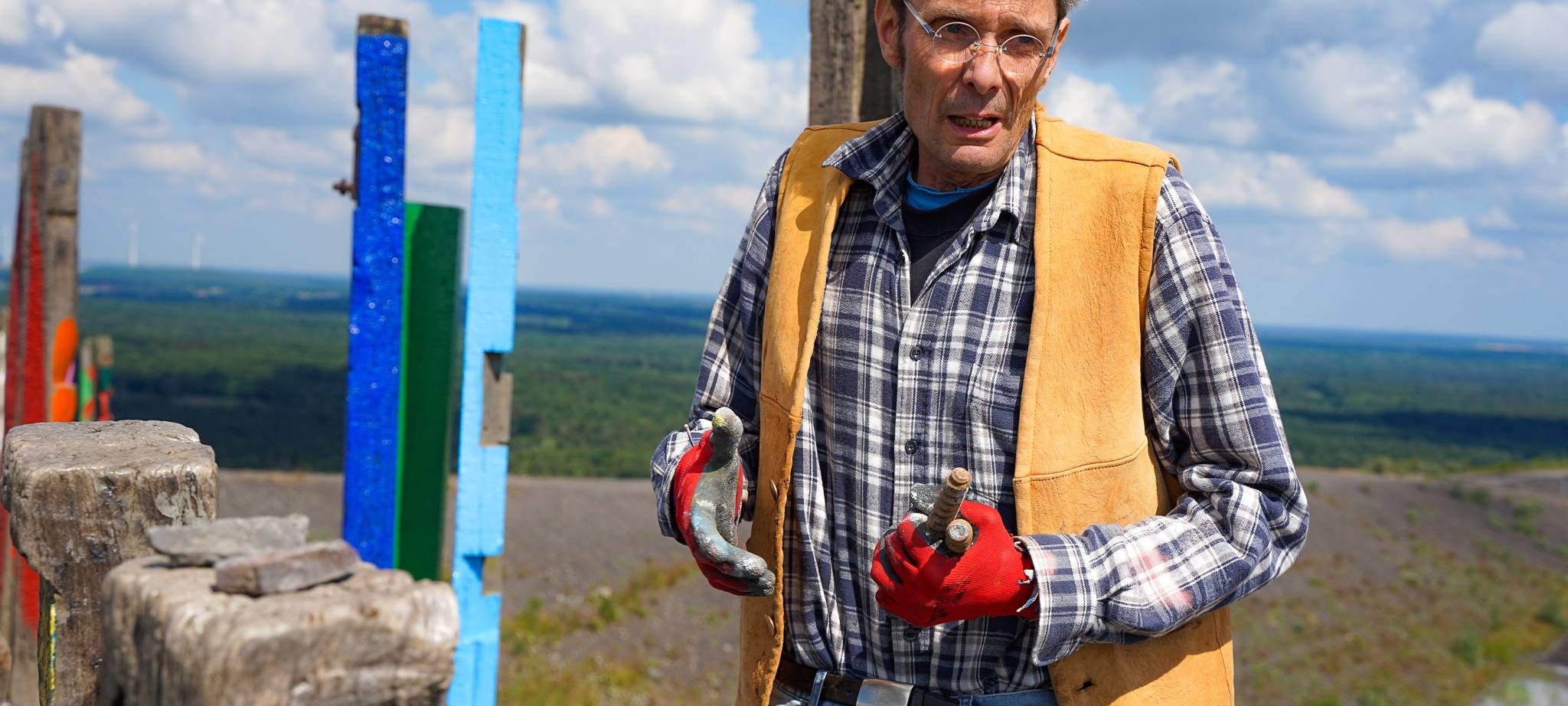 Totems auf der Halde Haniel stehen wieder