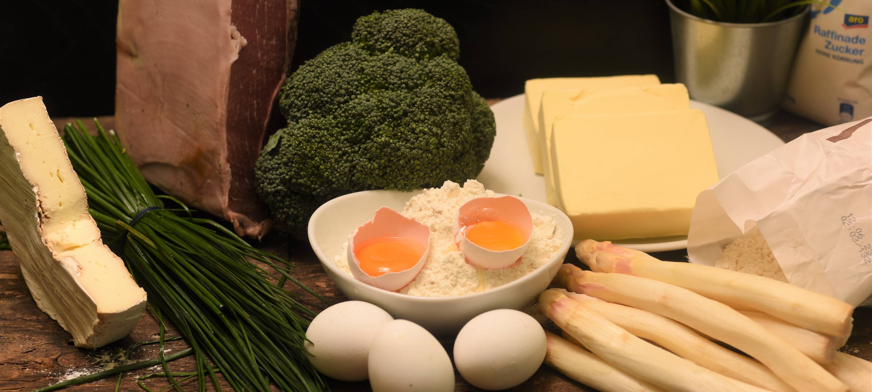 Quiche mit Spargel und Schinken