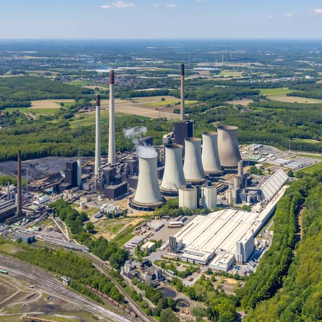 Das Kraftwerk Scholven in Gelsenkirchen aus der Luft