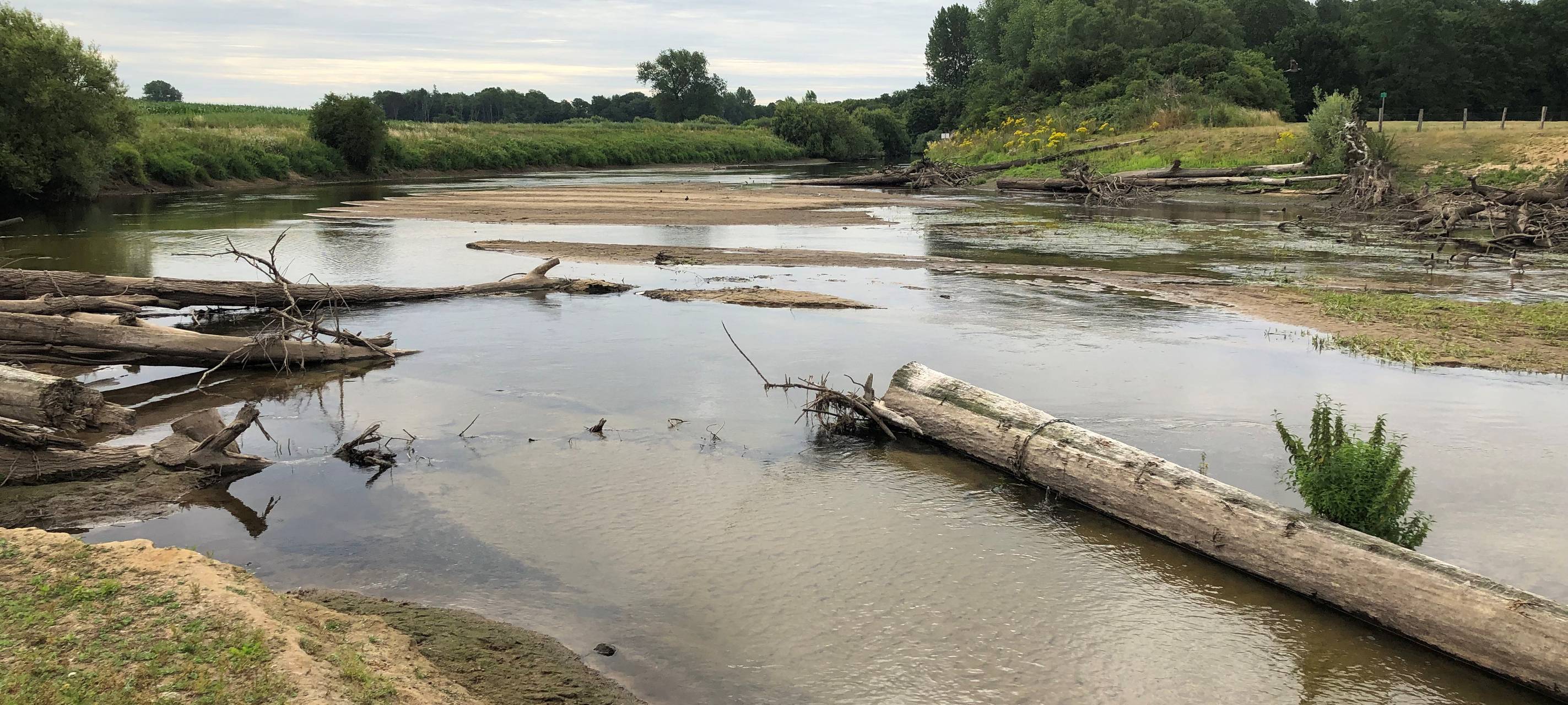 Wasserknappheit an der Emas in Greven