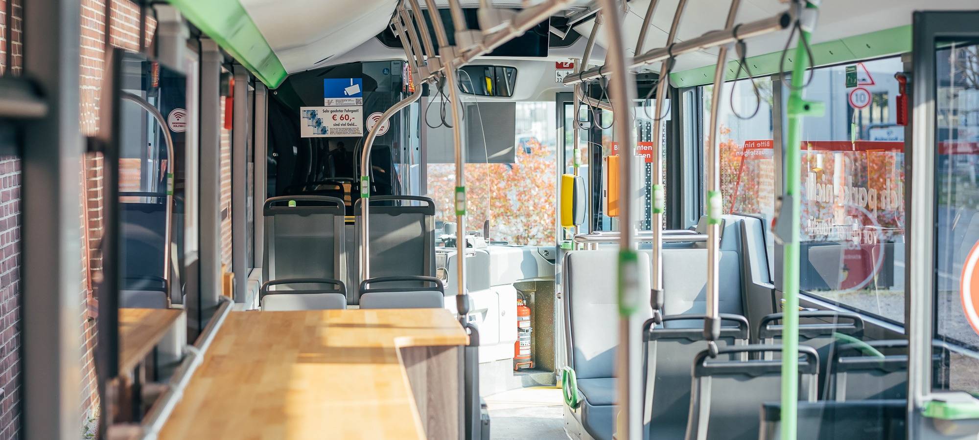 Ein Bus der Vestischen von Innen