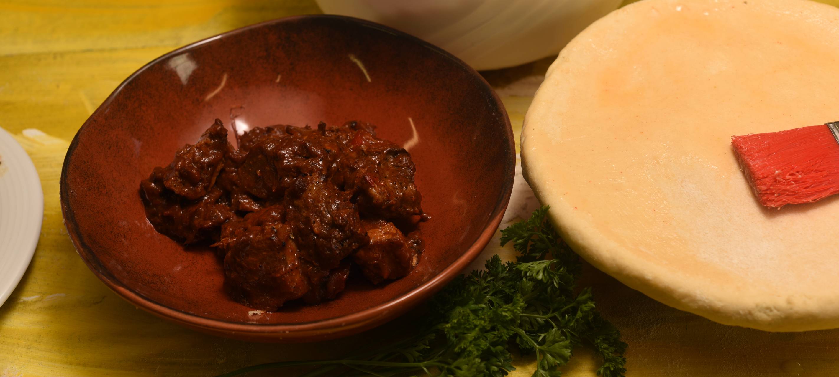 Britische Pie mit Rindfleisch-Stew