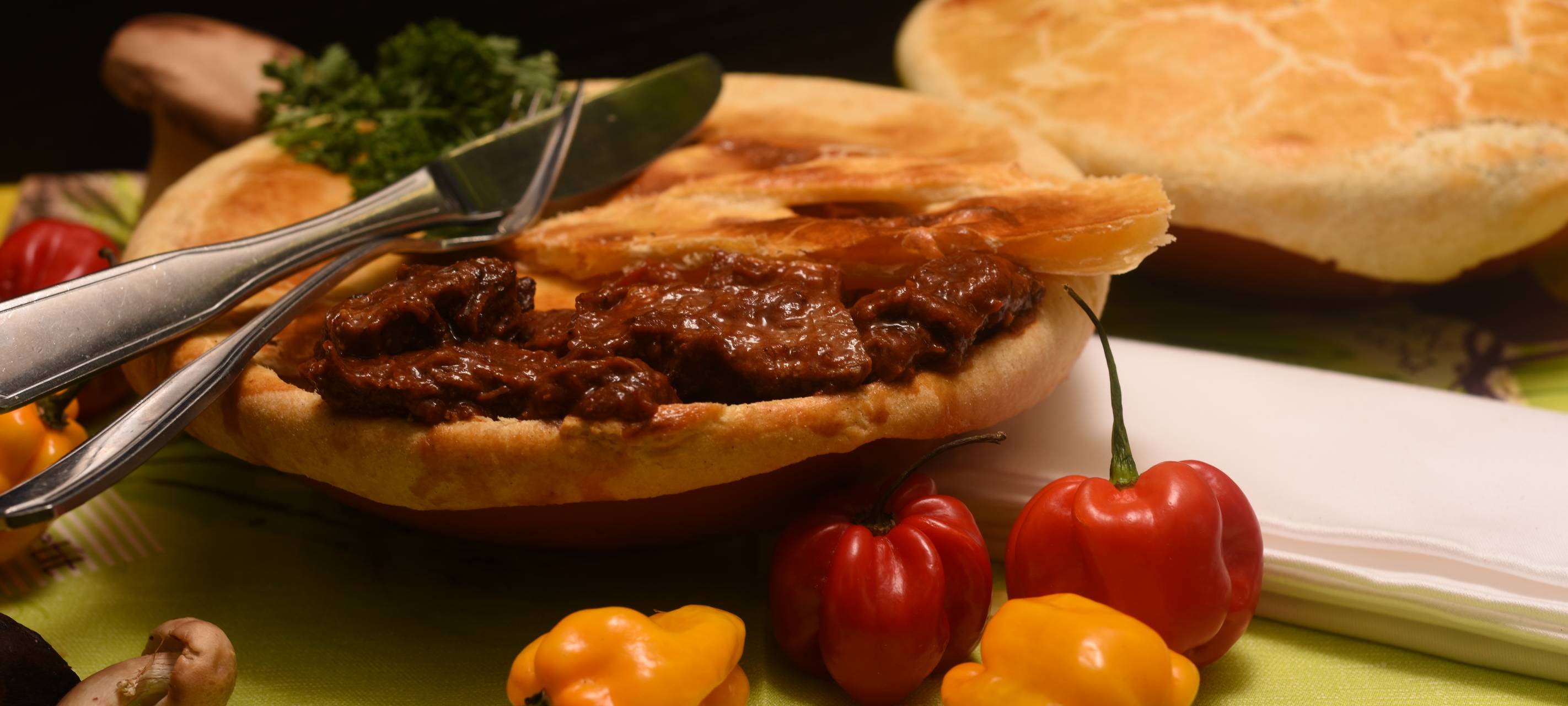 Britische Pie mit Rindfleisch-Stew