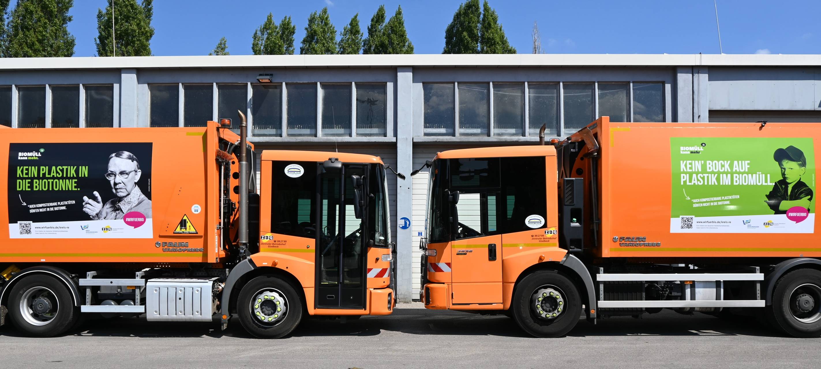 Beklebte Müllwagen in Gladbeck