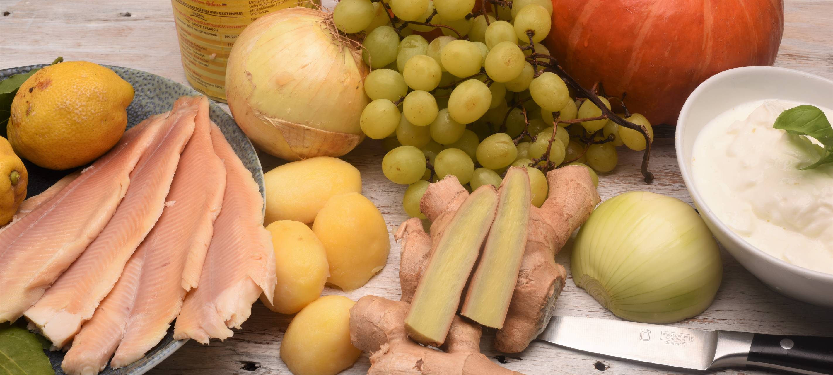 Sauerkrautsuppe mit Forelle