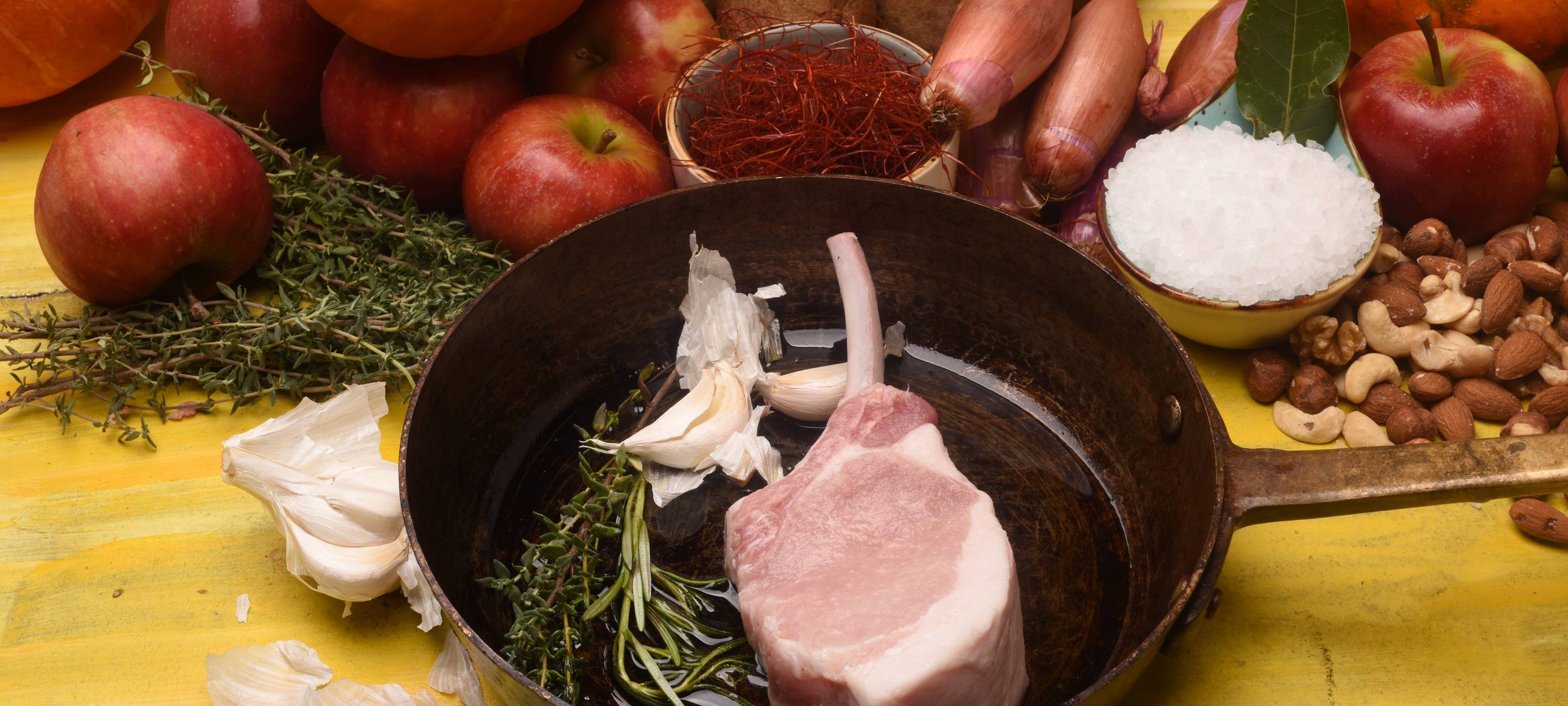 Kotelett vom Schwein mit Hokkaido-Kürbis