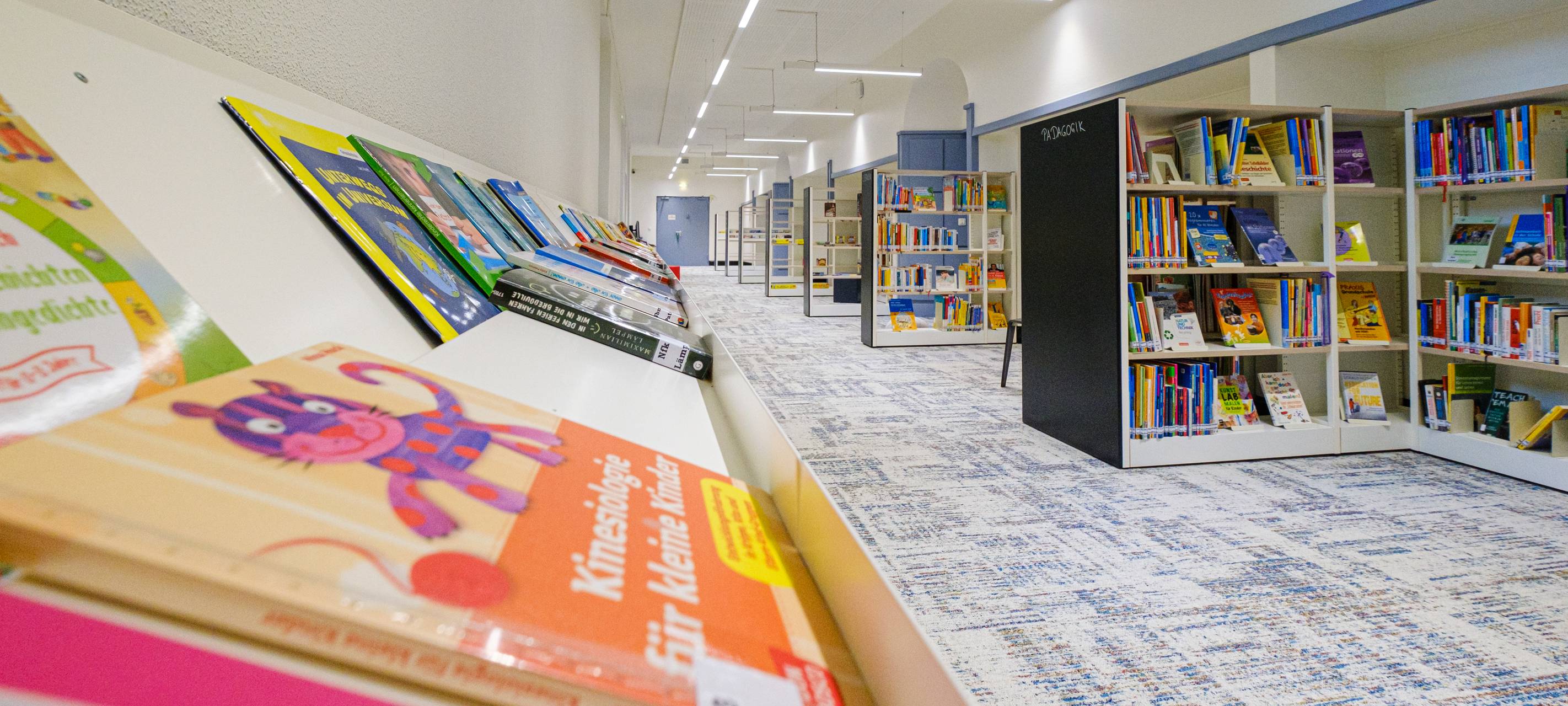 Ein Bücherregal in der Lebendigen Bibliothek Bottrop