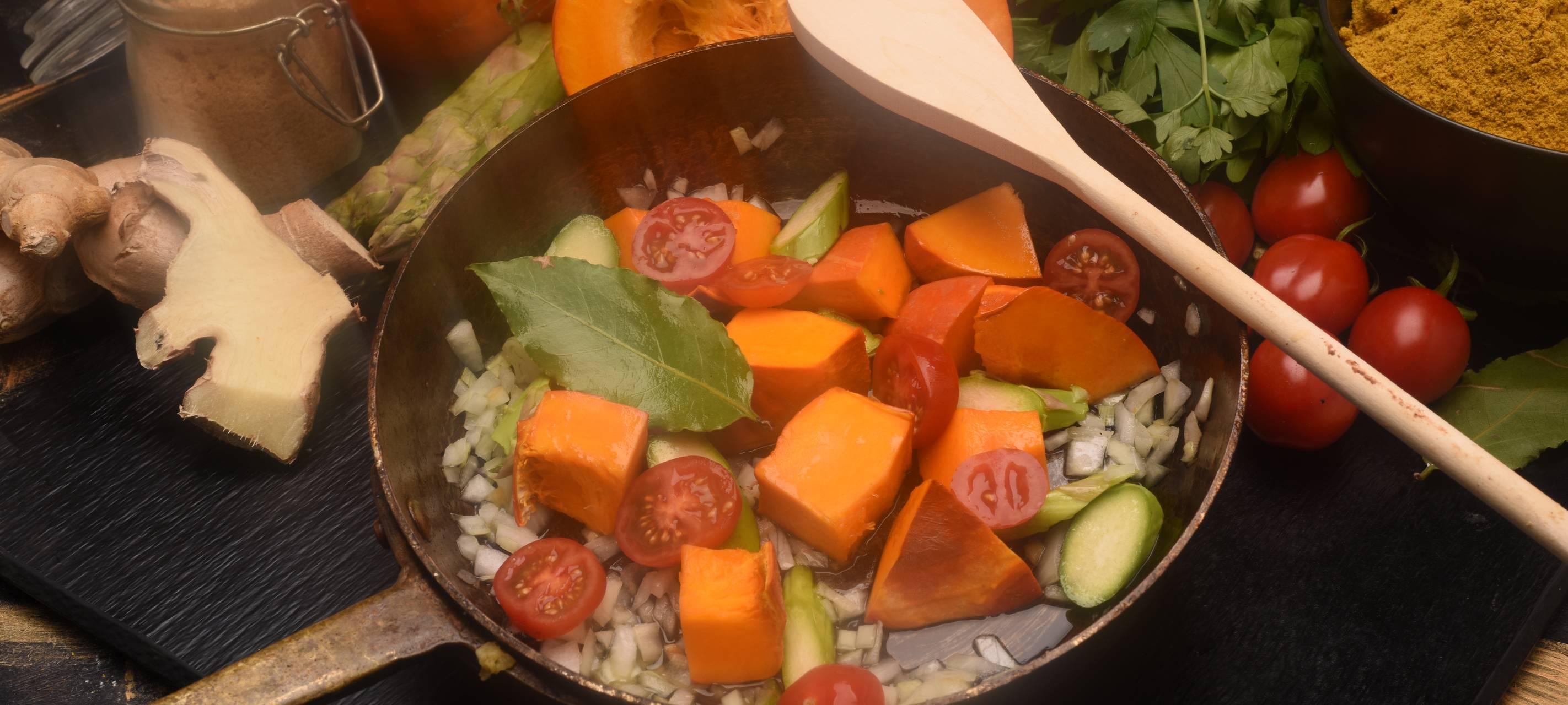 Calamari-Curry mit Kürbis und Tamarinden-Paste