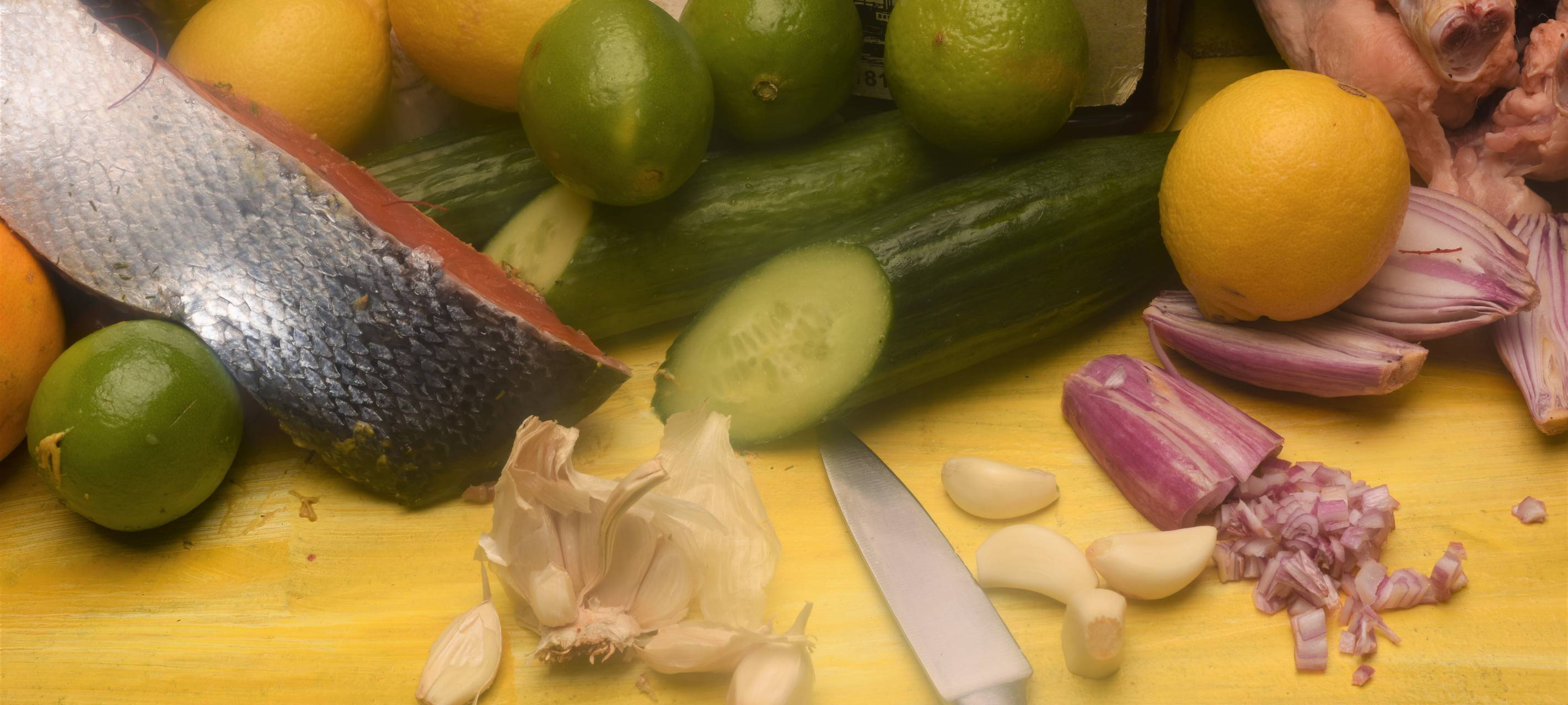 Surf & Turf - Lachs und Hähnchen mit Limonen-Orangen-Chutney