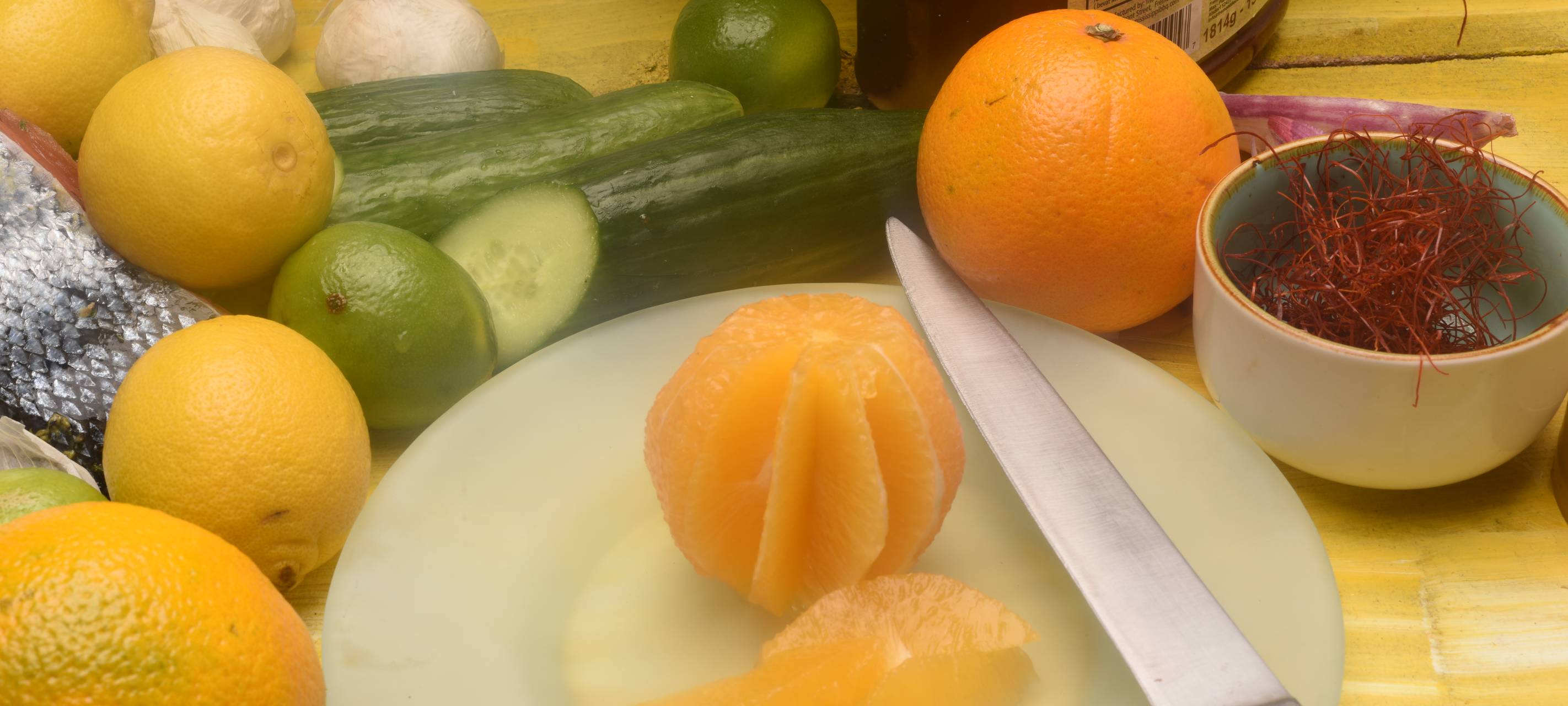 Surf & Turf - Lachs und Hähnchen mit Limonen-Orangen-Chutney