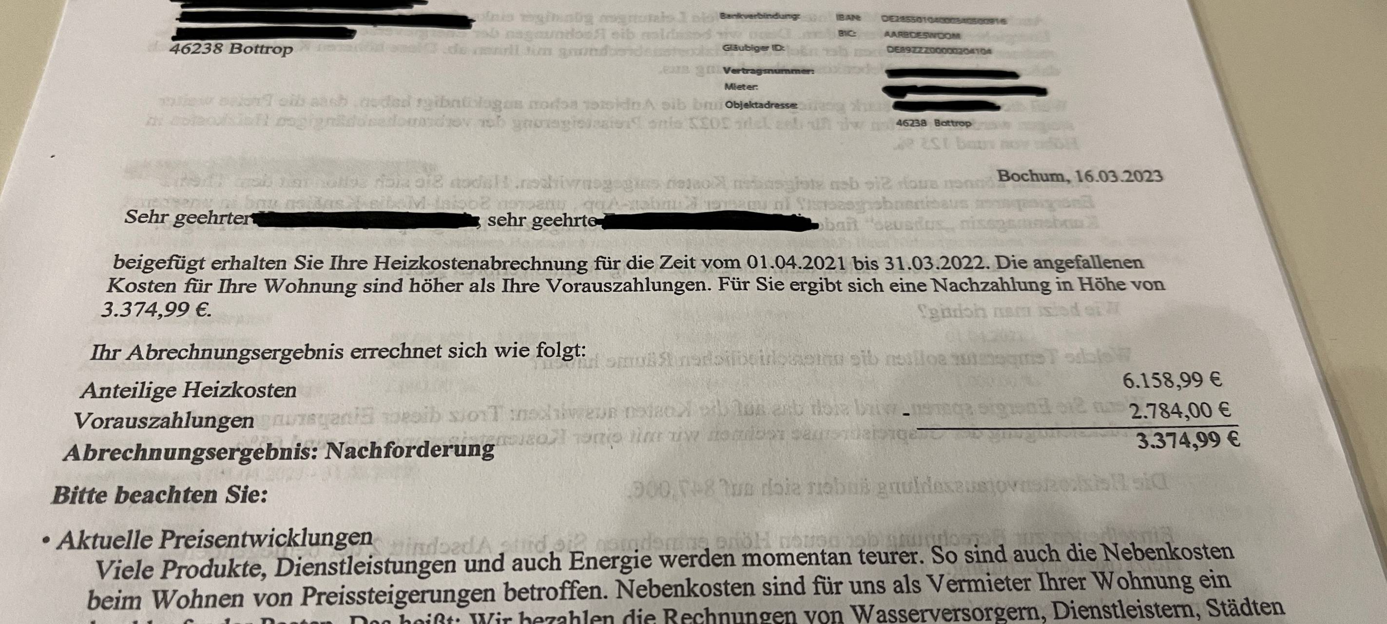 Bottroper Vonovia-Mieter: Extreme Nachzahlungen