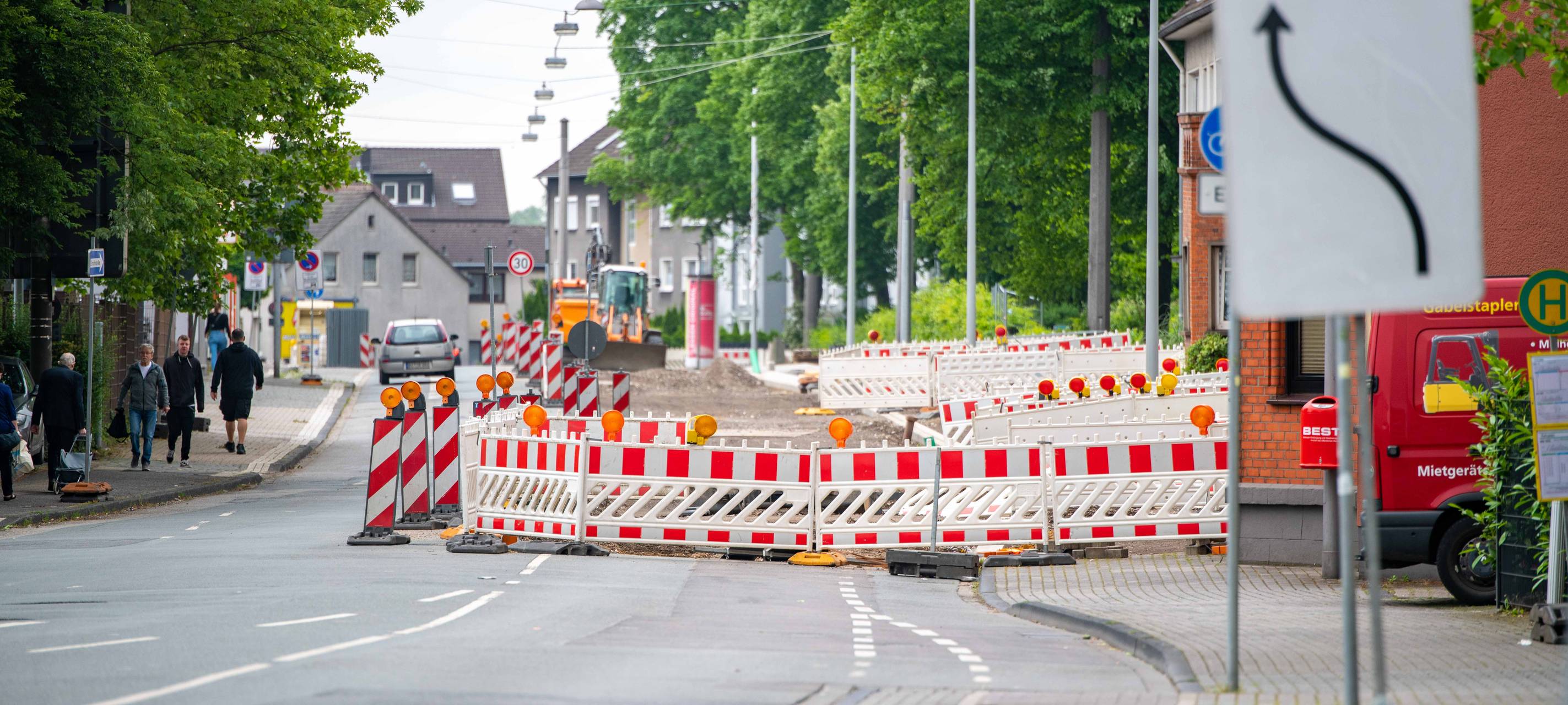Sperrung in der Großbaustelle Horster Straße
