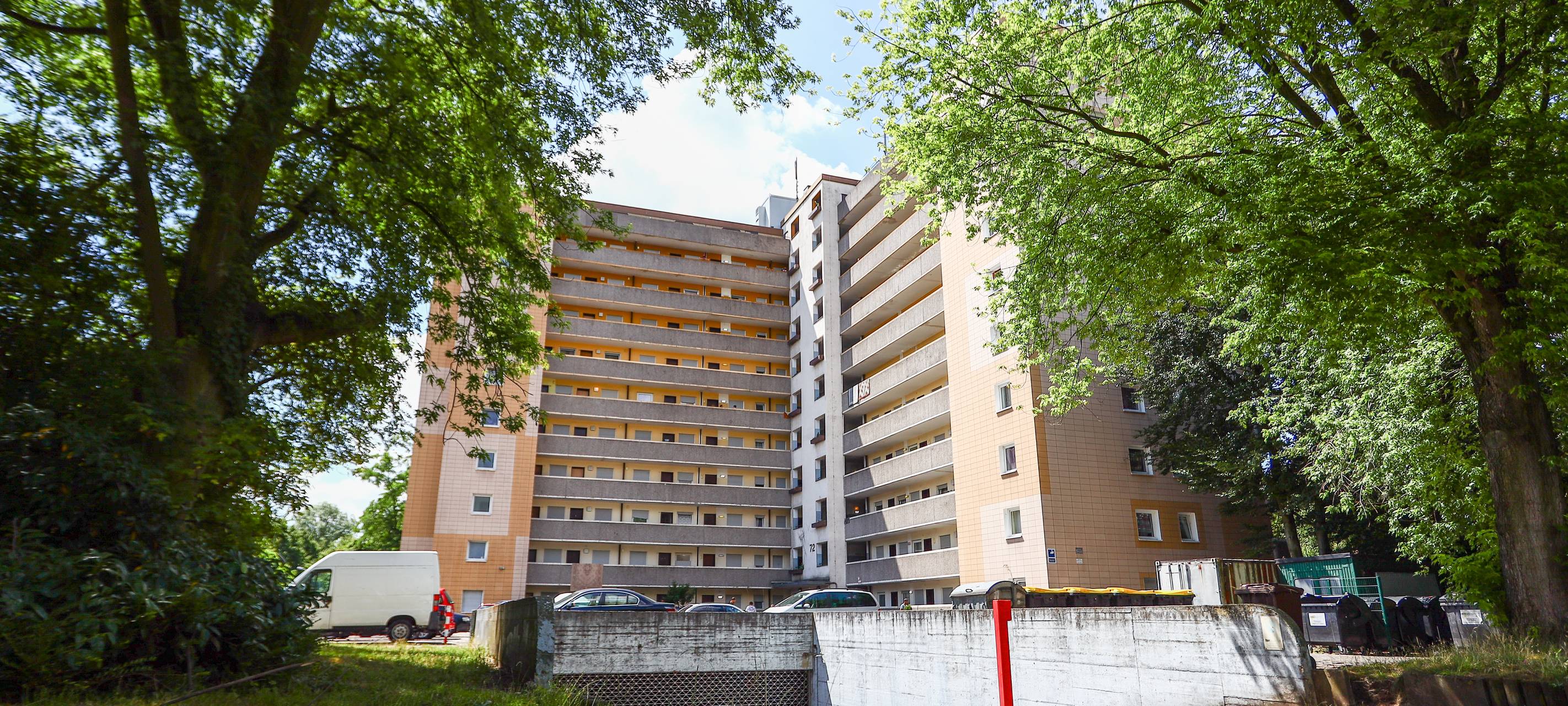 Das Problem-Hochhaus an der Steinstraße 72 in Gladbeck