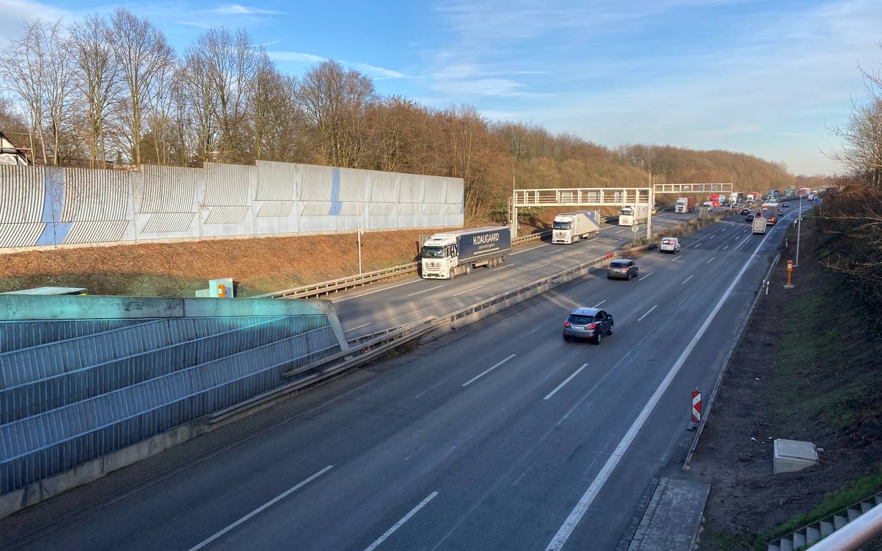 Bisherige Lärmschutzwand an der A2 in Gelsenkirchen-Erle